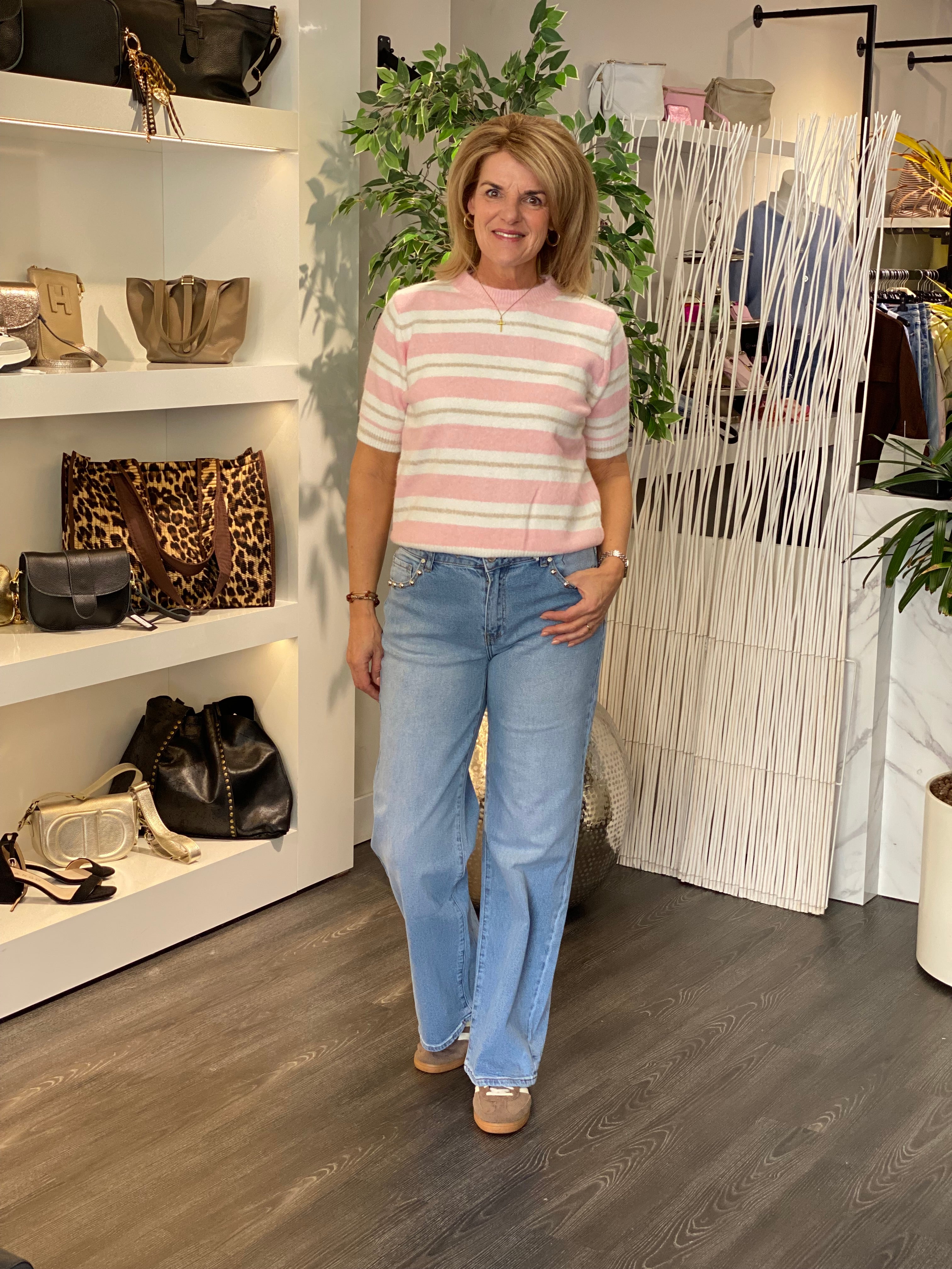 Gestreept Shirt 26SPL005 roze stripe