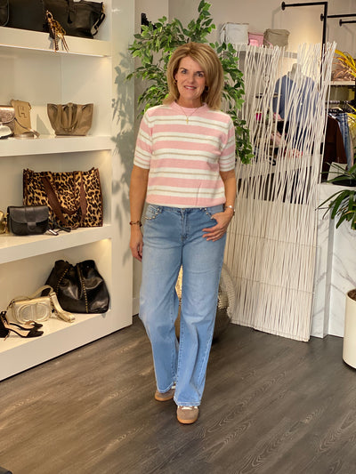 Gestreept Shirt 26SPL005 roze stripe