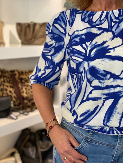 NED Capro 1/2 SS Top Blue Lolite Inkt Art blue lolite