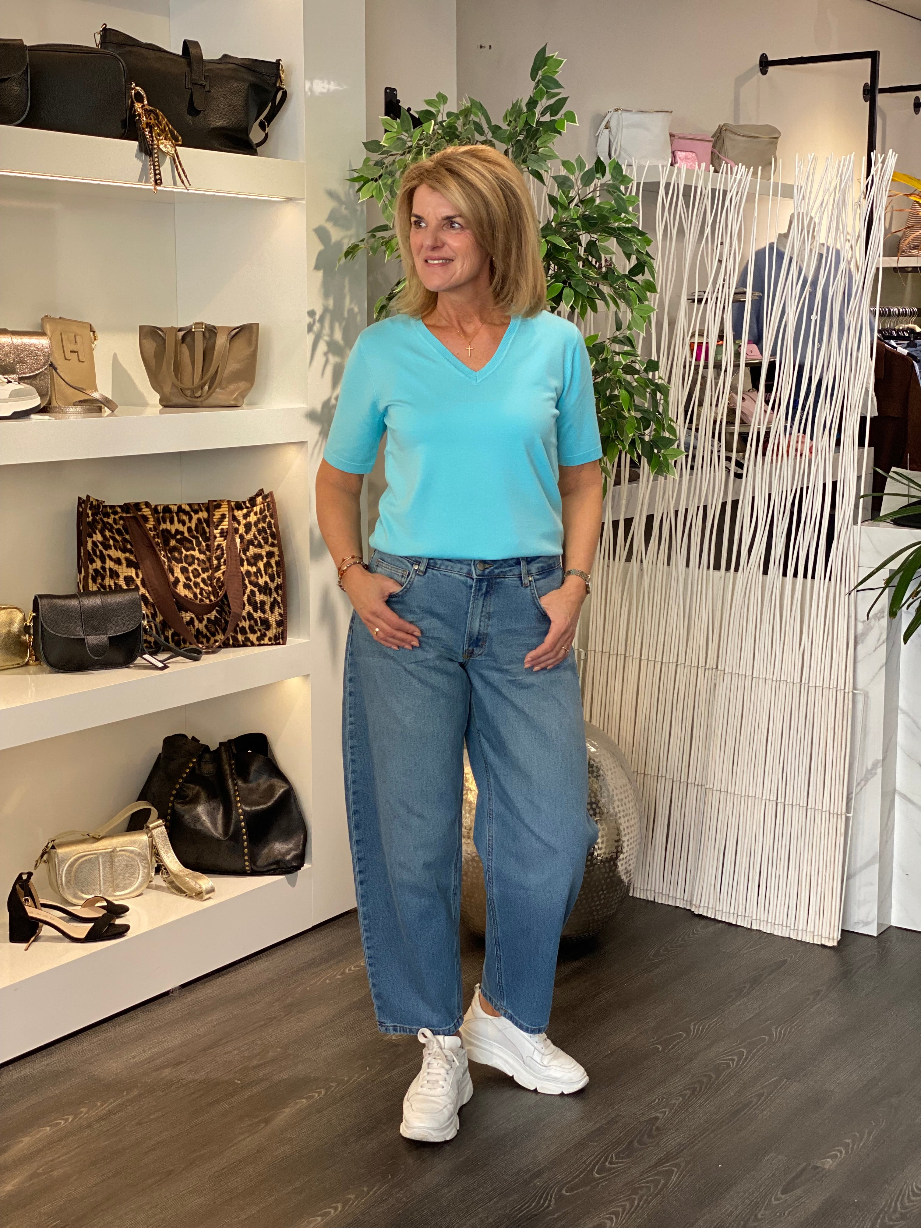 NED Vils 1/2 SS Top turquoise