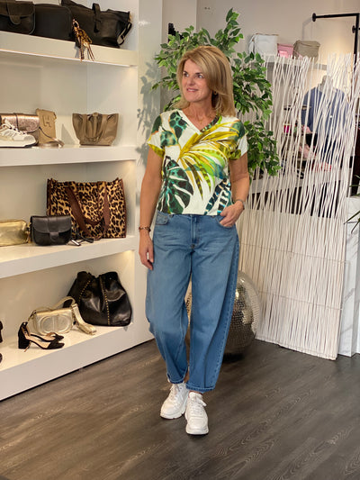 NED Mana SS Arcadia Aqua Jungle Mirage Tricot Top arcadia aqua