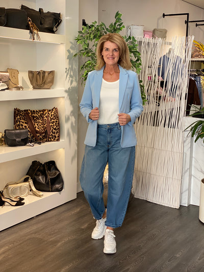 Fashion Halflange Blazer 0433 lichtblauw