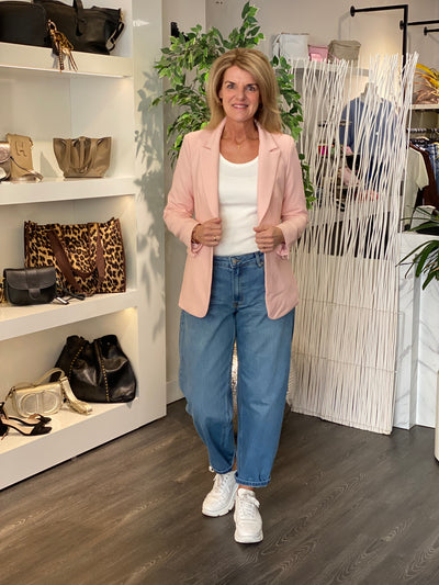 Fashion Halflange Blazer 0434 lichtroze