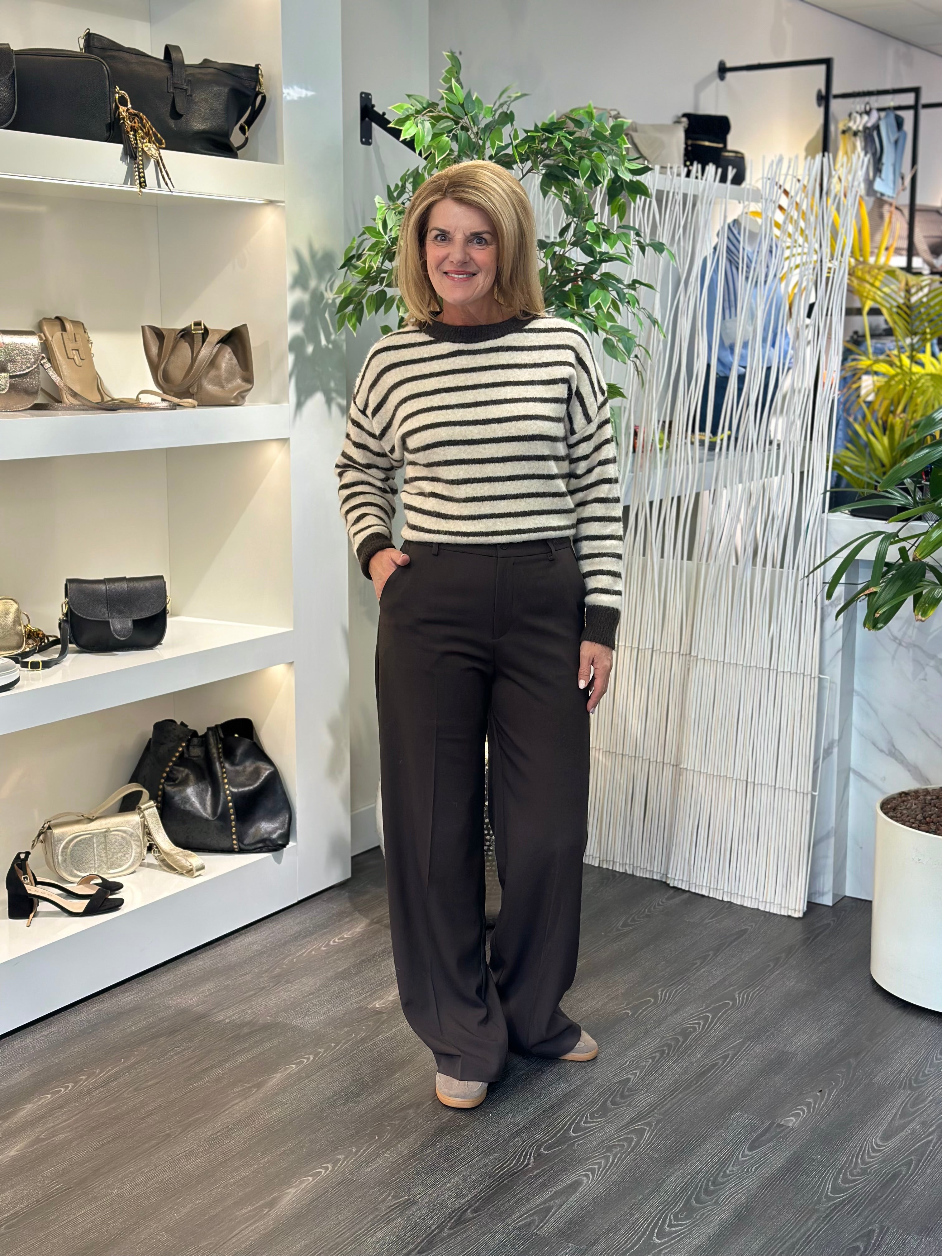 Attentif Wijde Broek P2580 coffee