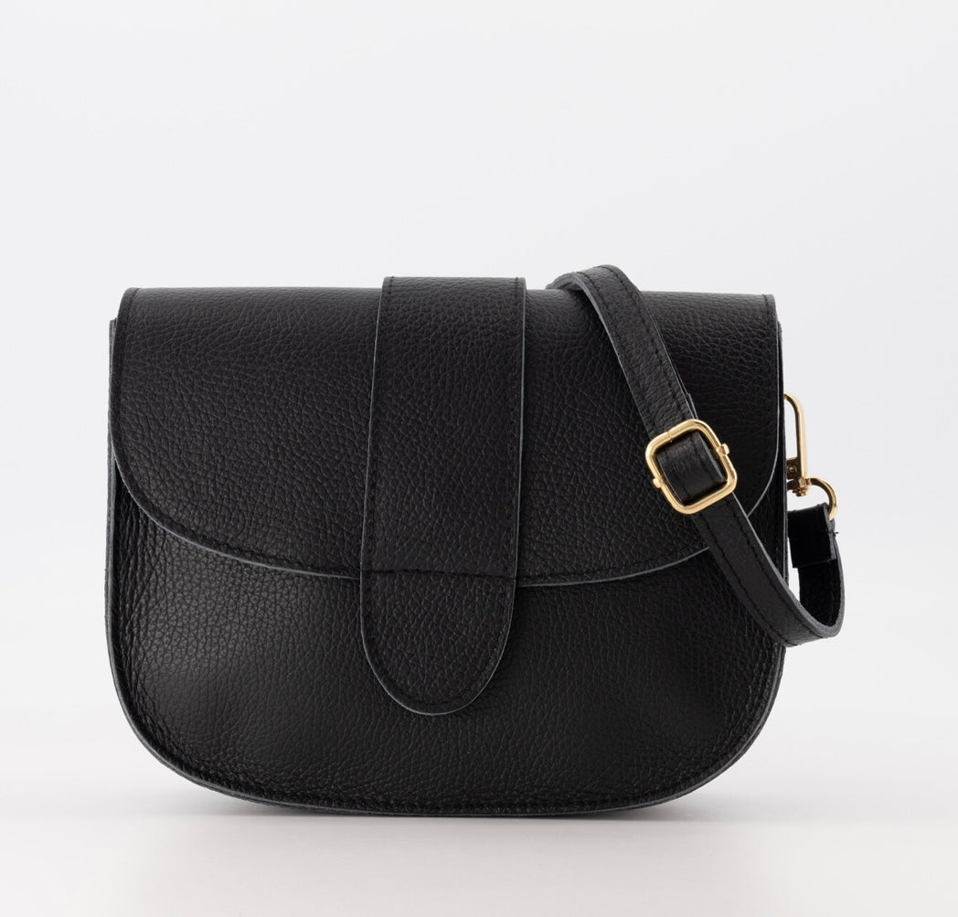 Maan  - Crossbodytassen - zwart leer