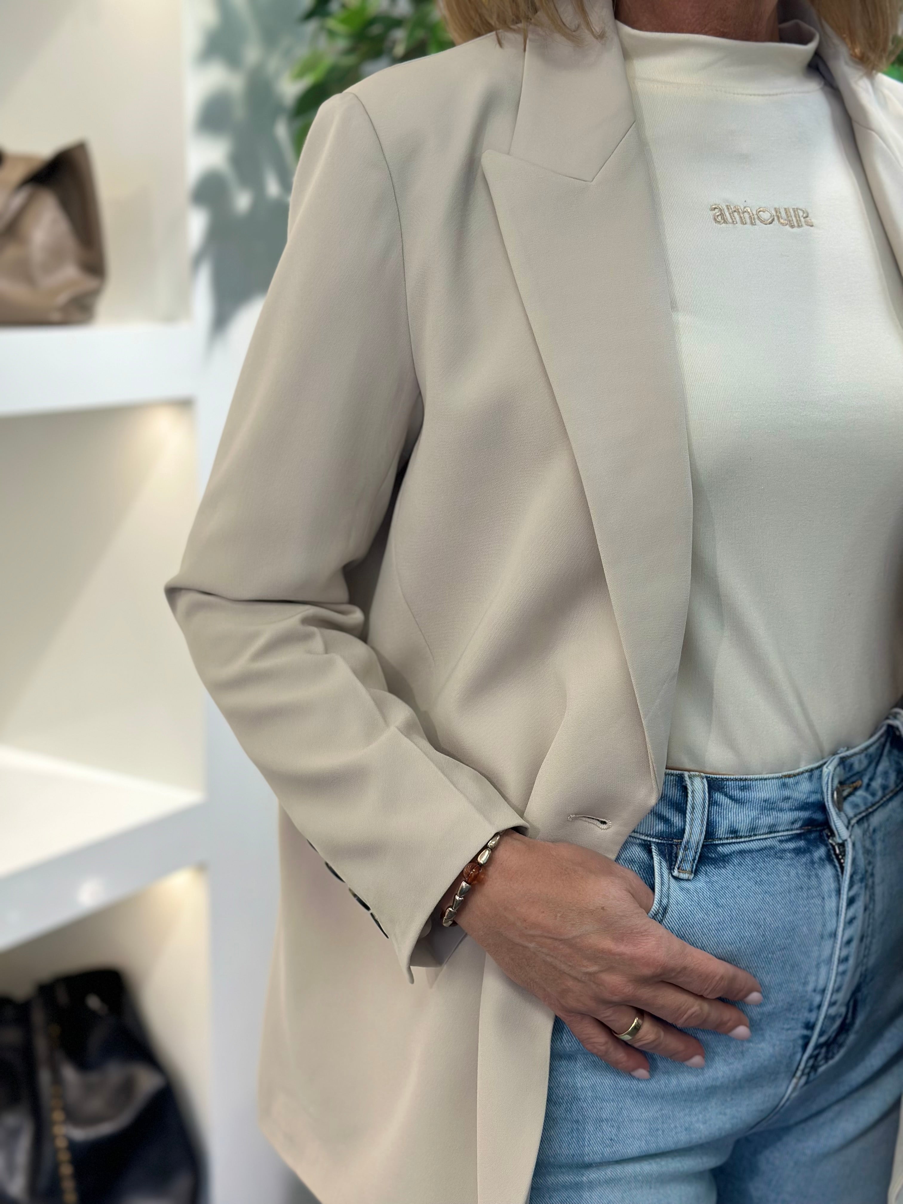 Fashion Boyfriend Blazer 0439 beige