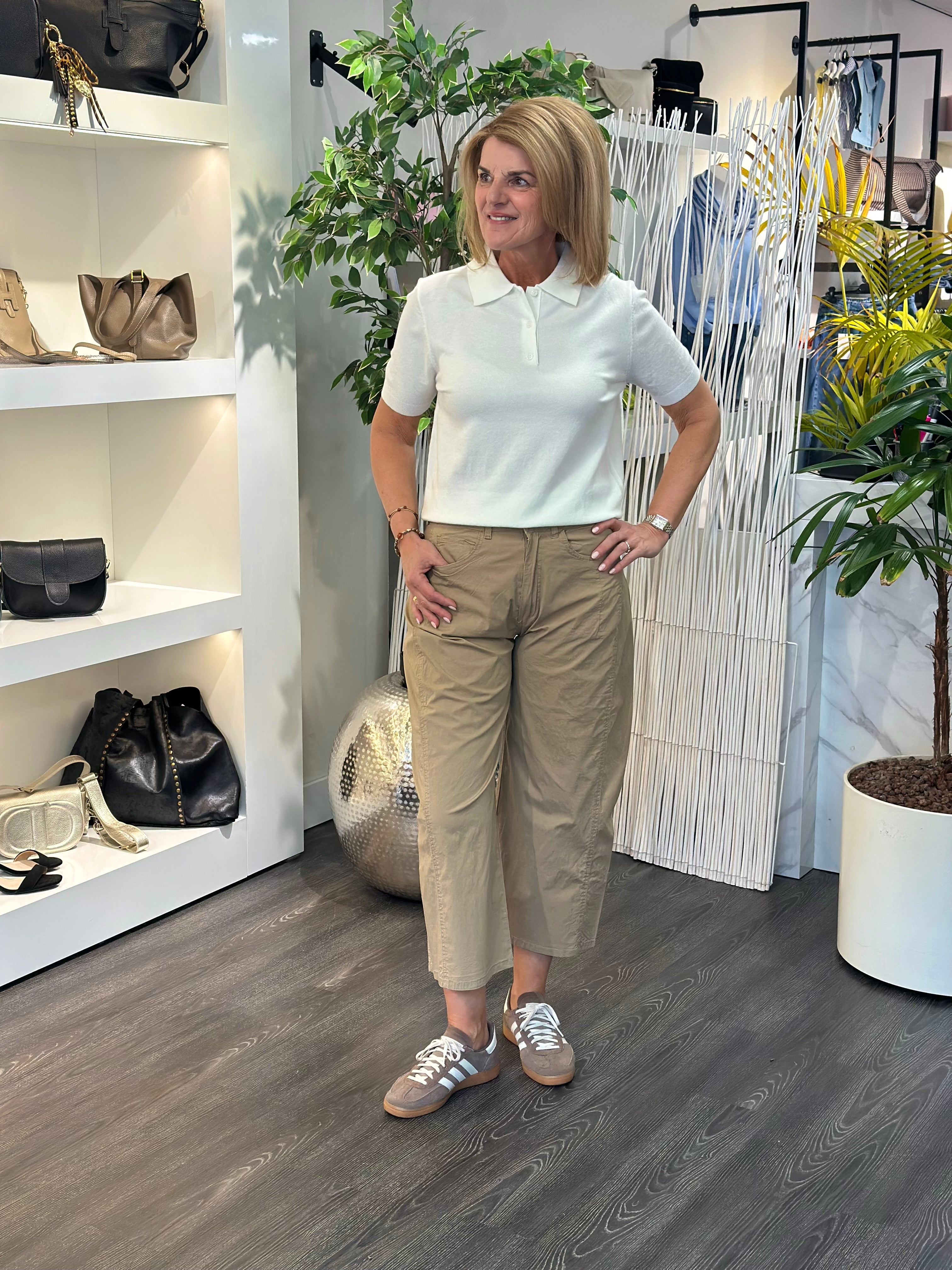 Place Du Jour Balloon Ankle Zomer Broek 98880 taupe