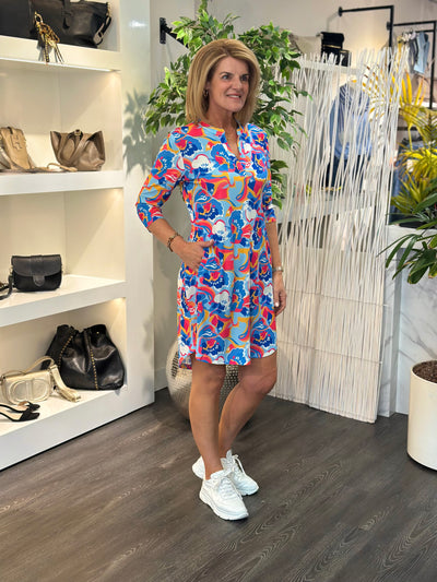 Angelle Milan Travelstof Tuniek Korte Mouw 1467/MP0027-V5