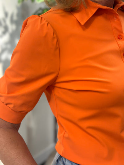 Mi Piace Travelstof Blouse Korte Mouw 202270 orange
