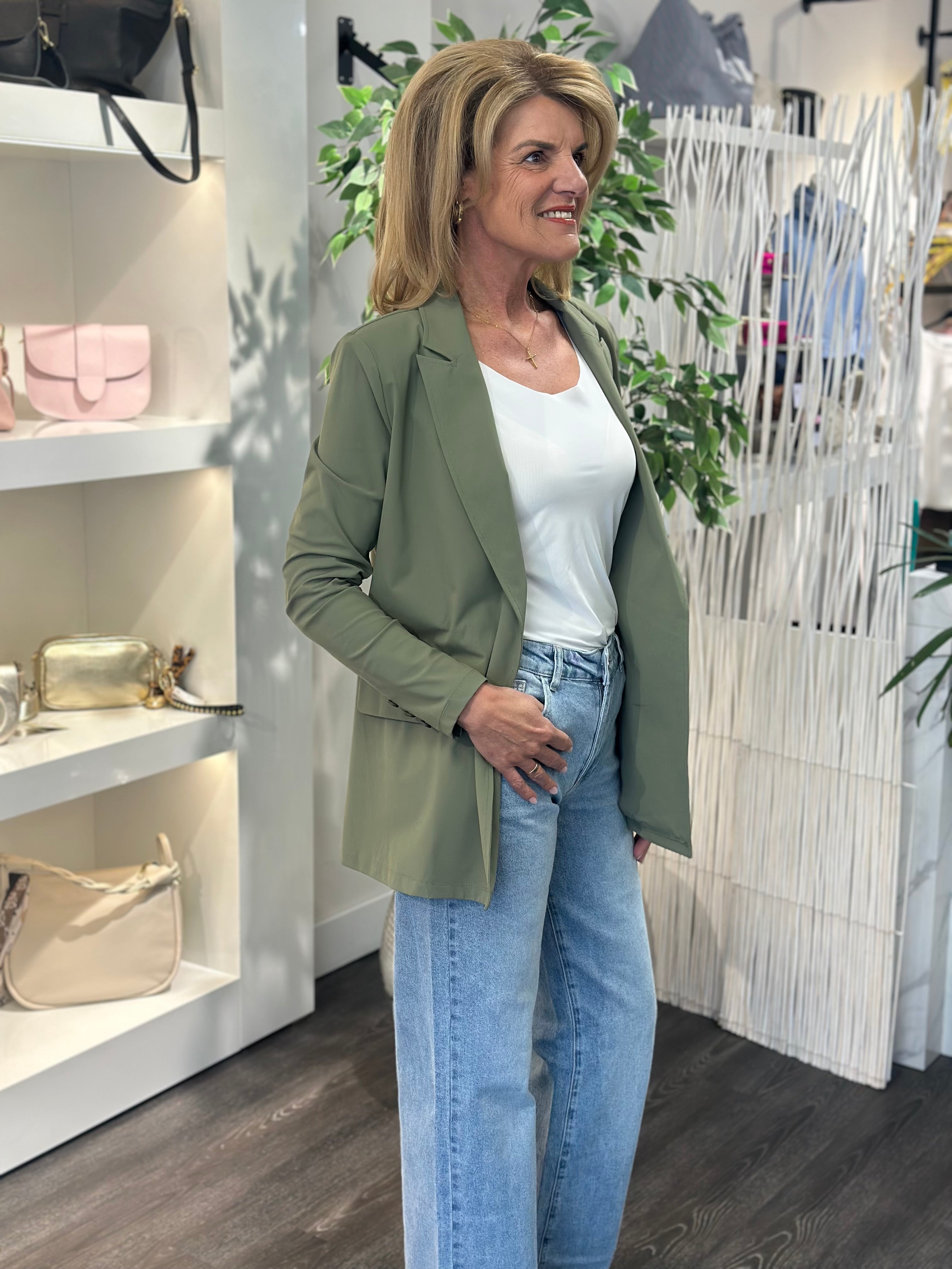 Mi Piace Travel Blazer Belted 202823 olive