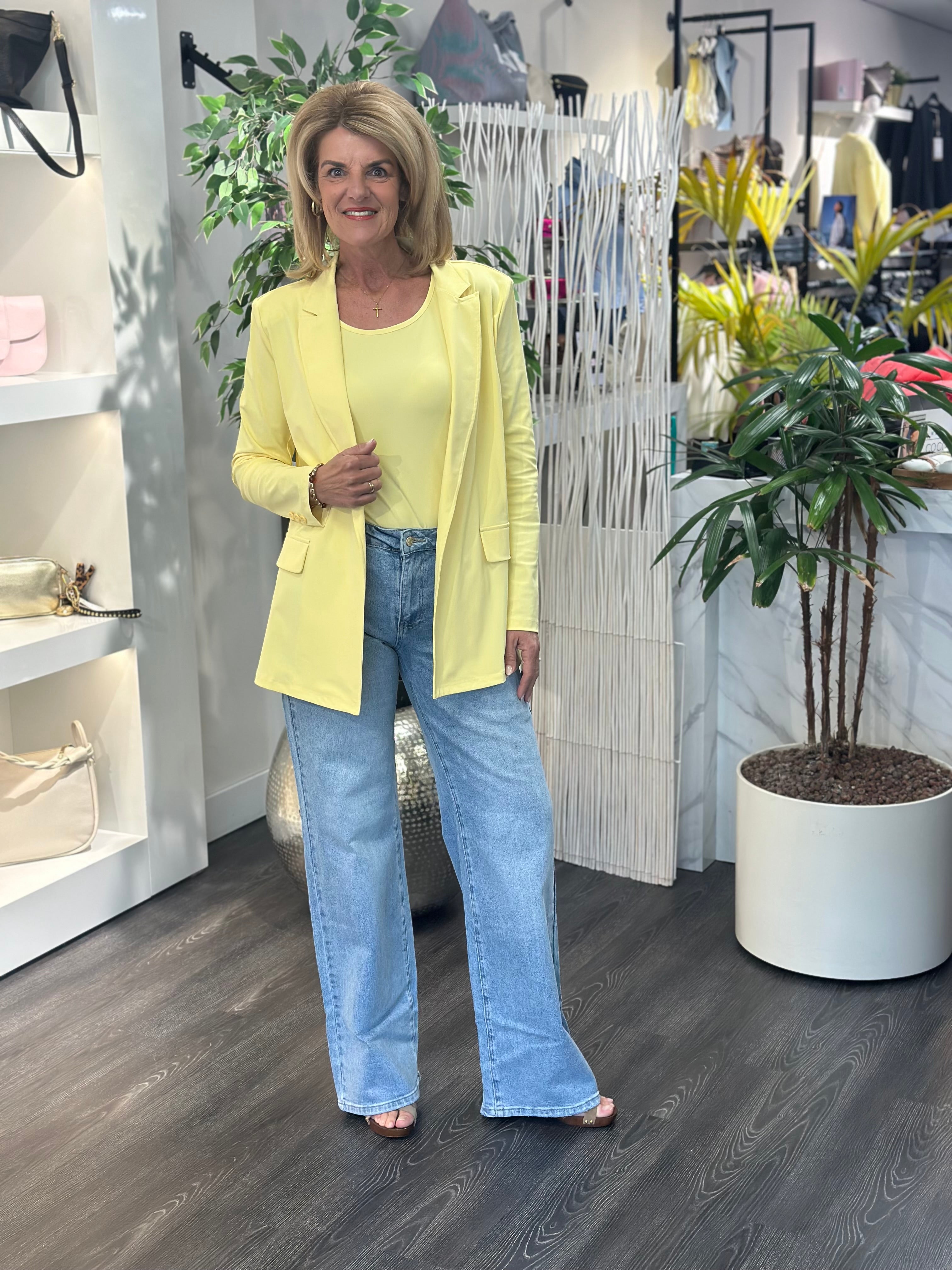 Mi Piace Travel Blazer Belted 202823 lemon yellow