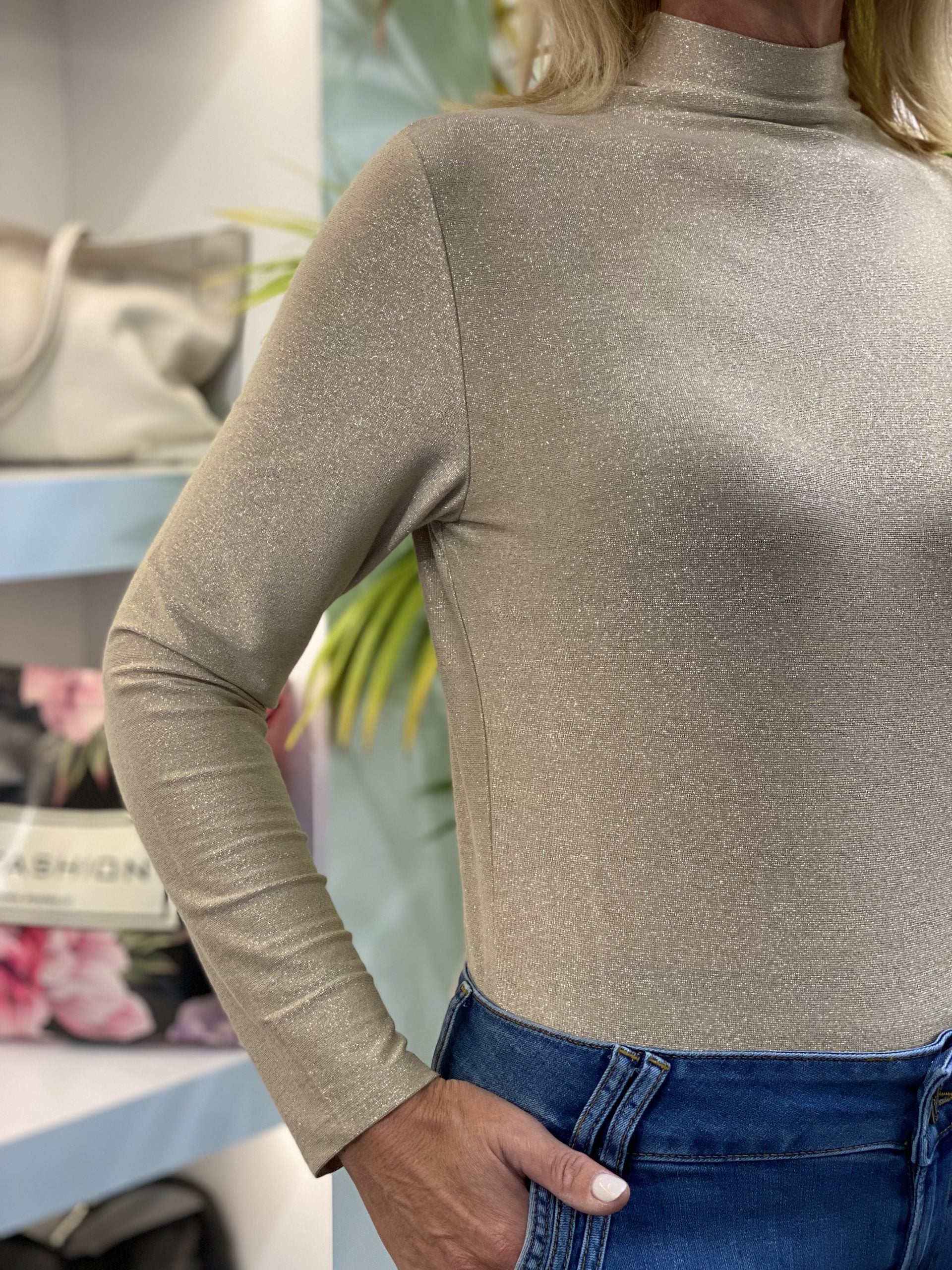 Zhrill Abigail Top Lurex fog