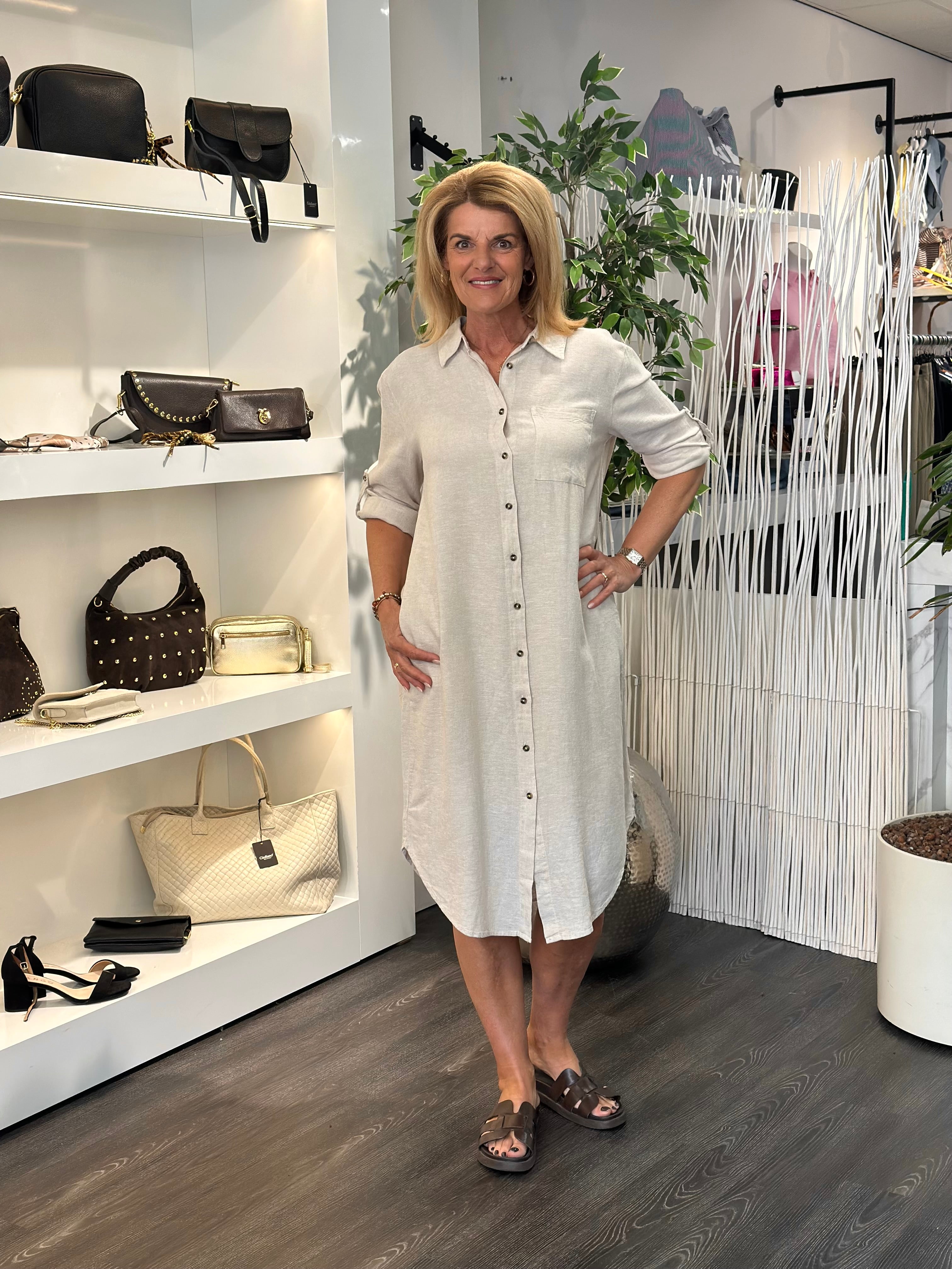 Freequent Lava Shirt Dress moonbeam melange