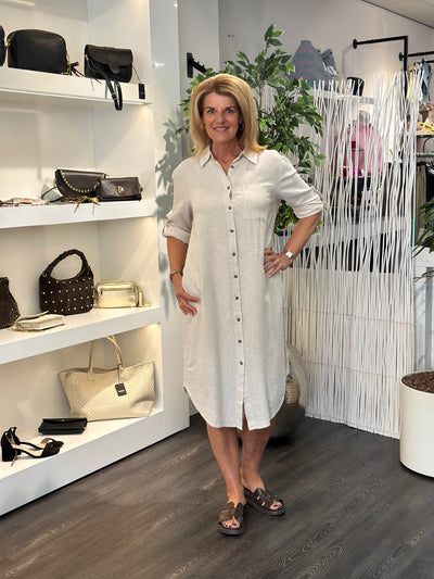 Freequent Lava Shirt Dress moonbeam melange