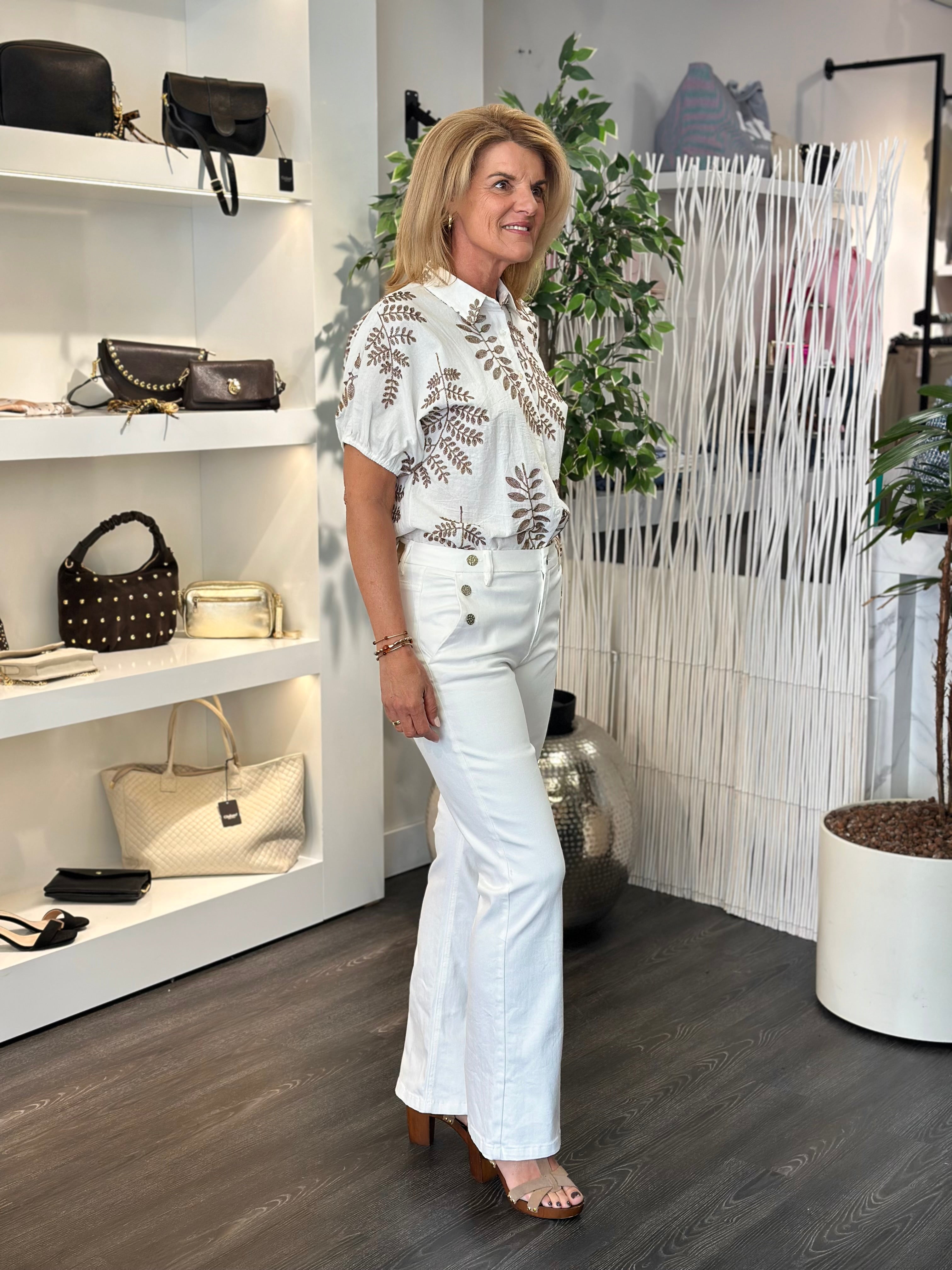 Red Button Bibette Off-White & Buttons Broek L33 offwhite