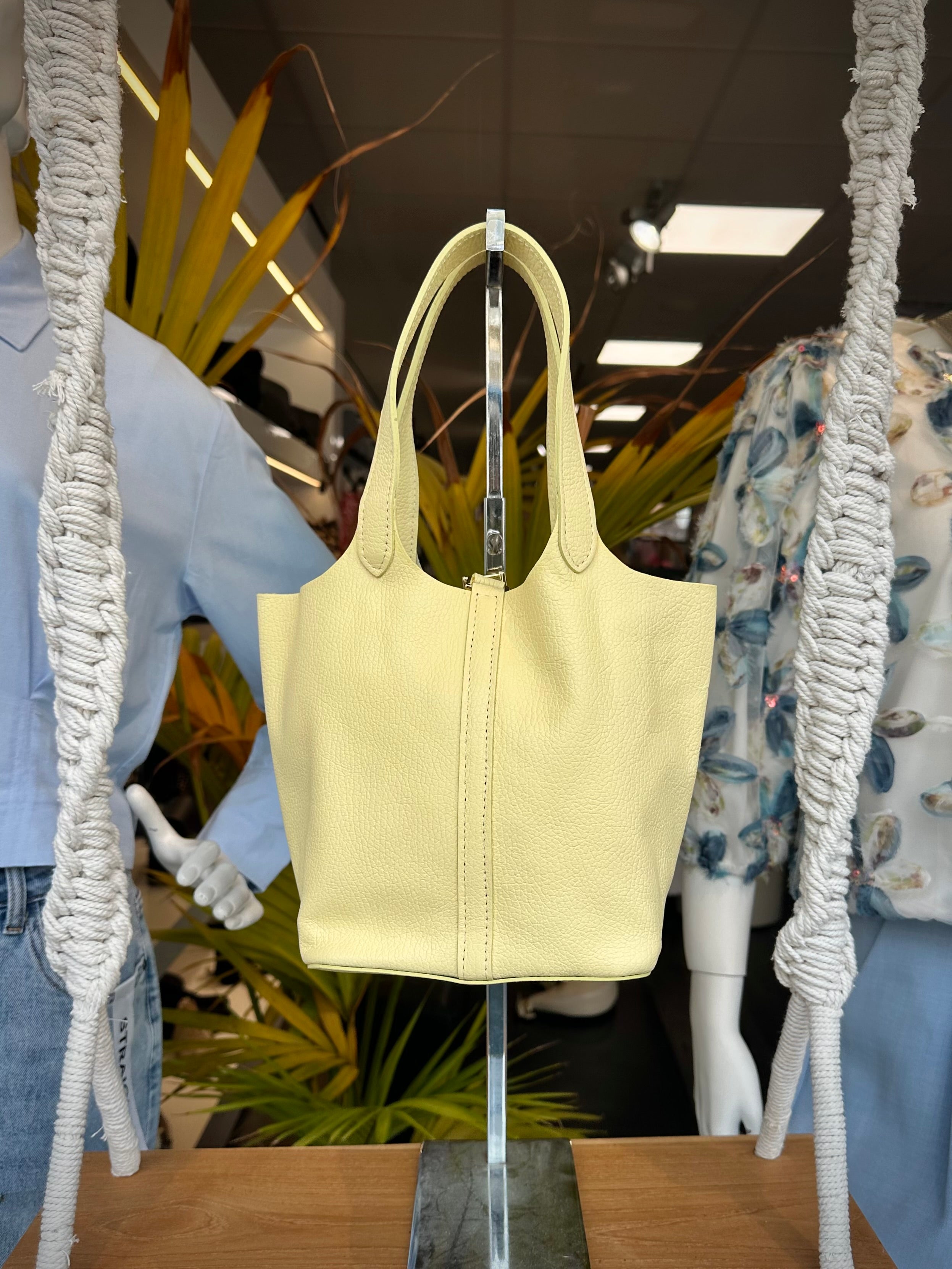 Amy Handtas Leer Butter Yellow T342