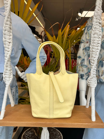 Amy Handtas Leer Butter Yellow T342