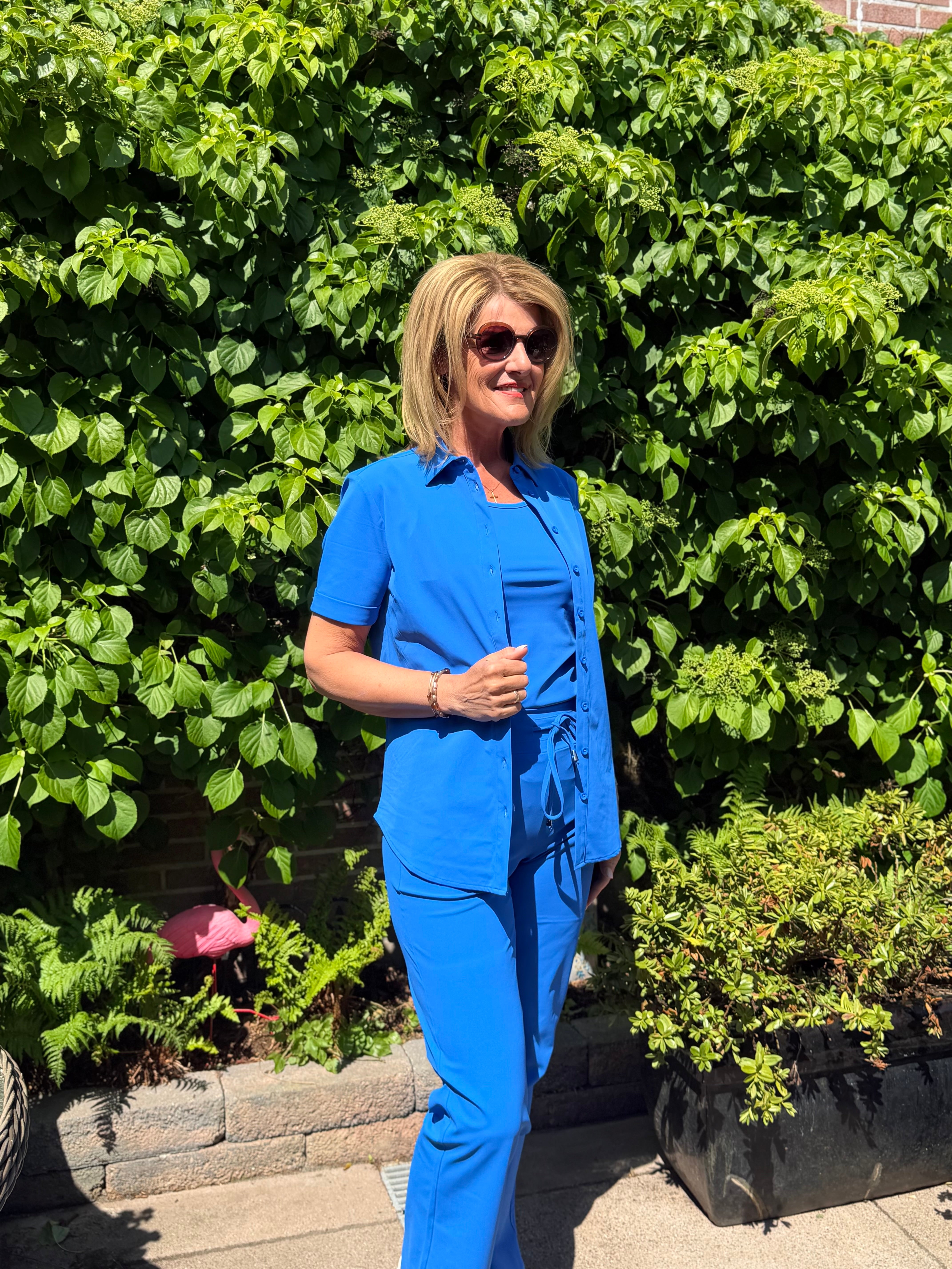 Mi Piace Travelstof Blouse Korte Mouw 202031 nautic blue