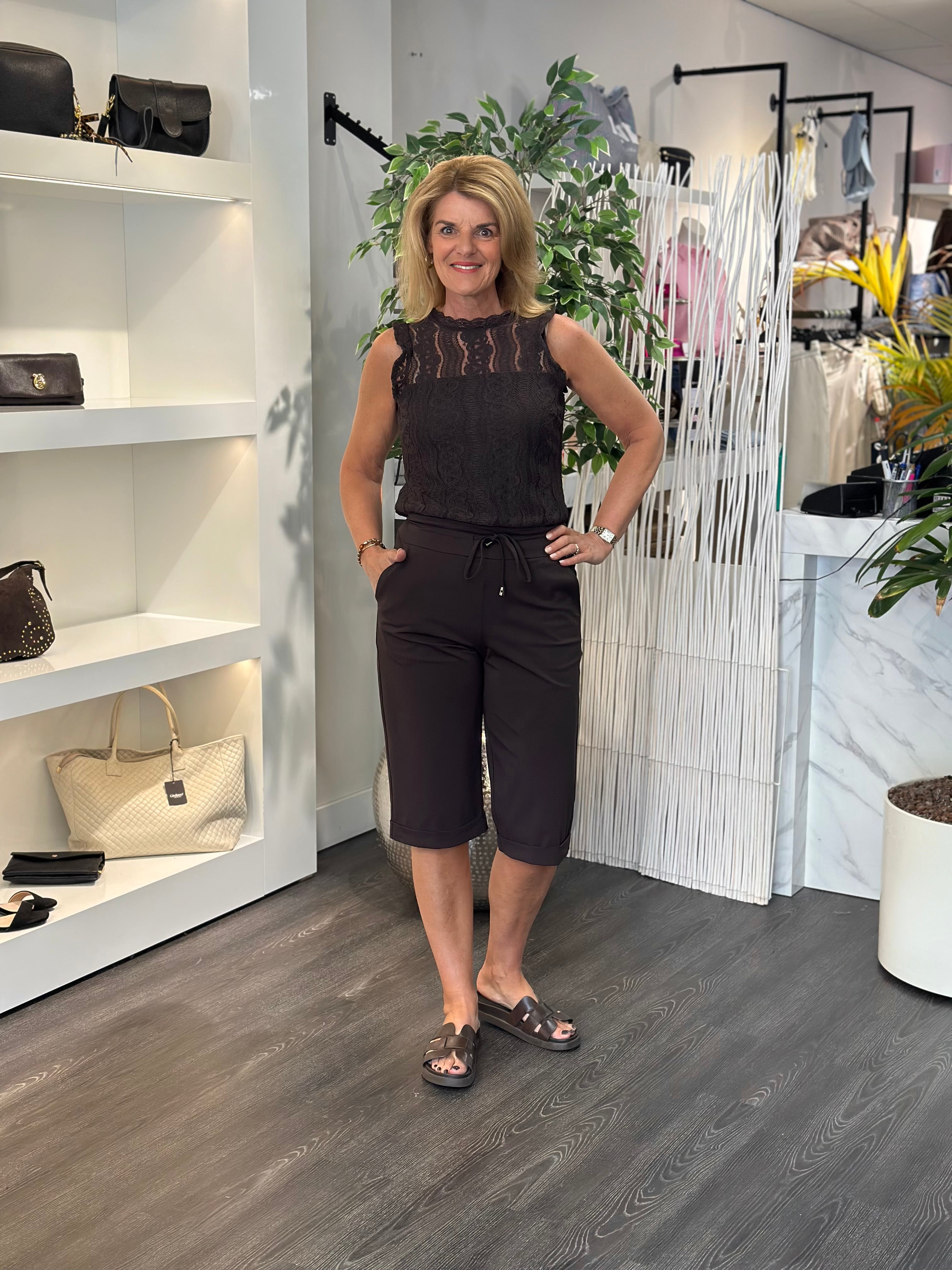 Mi Piace Travel Bermuda Overknee Broek 202817 espresso