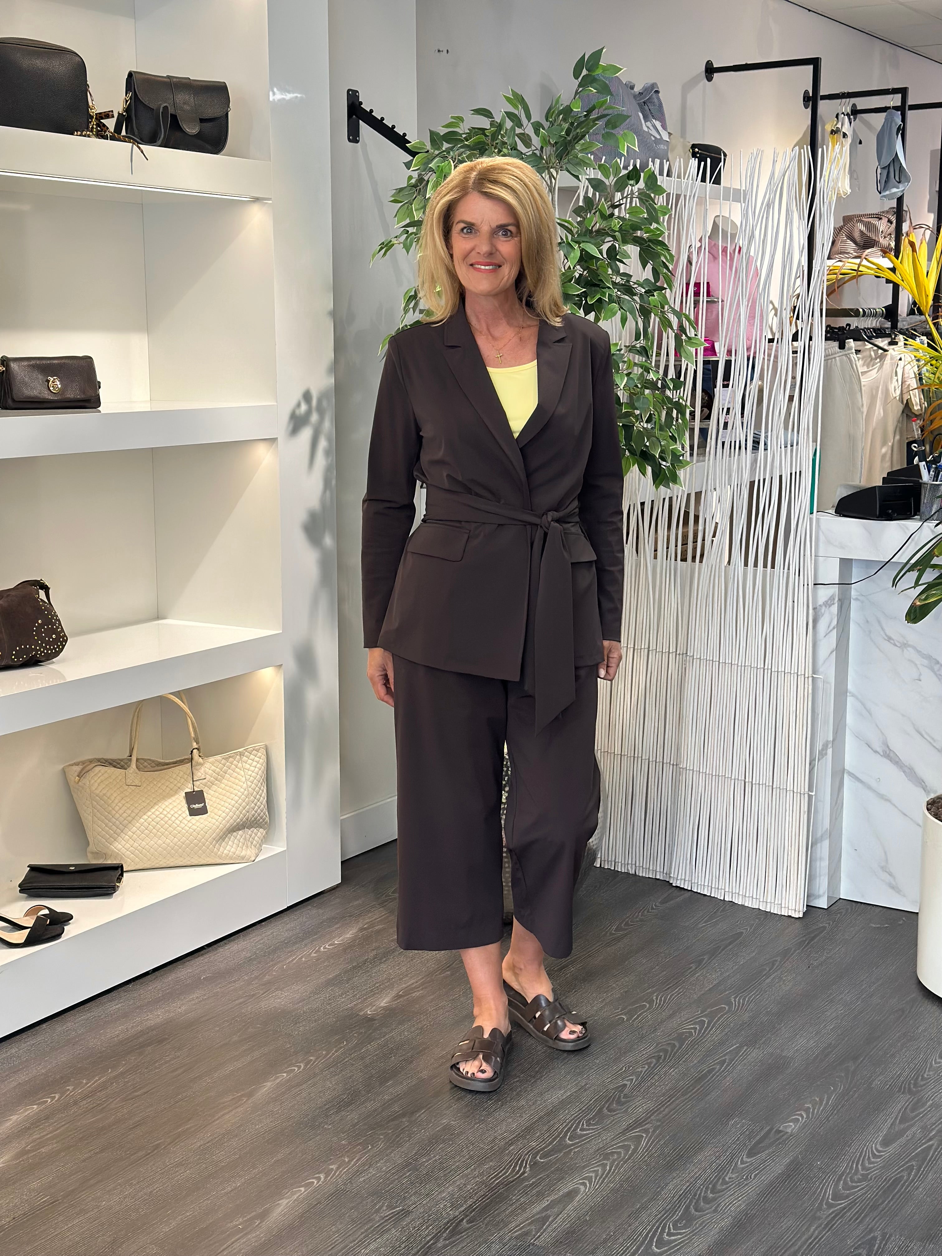Mi Piace Travel Blazer Belted 202823 espresso