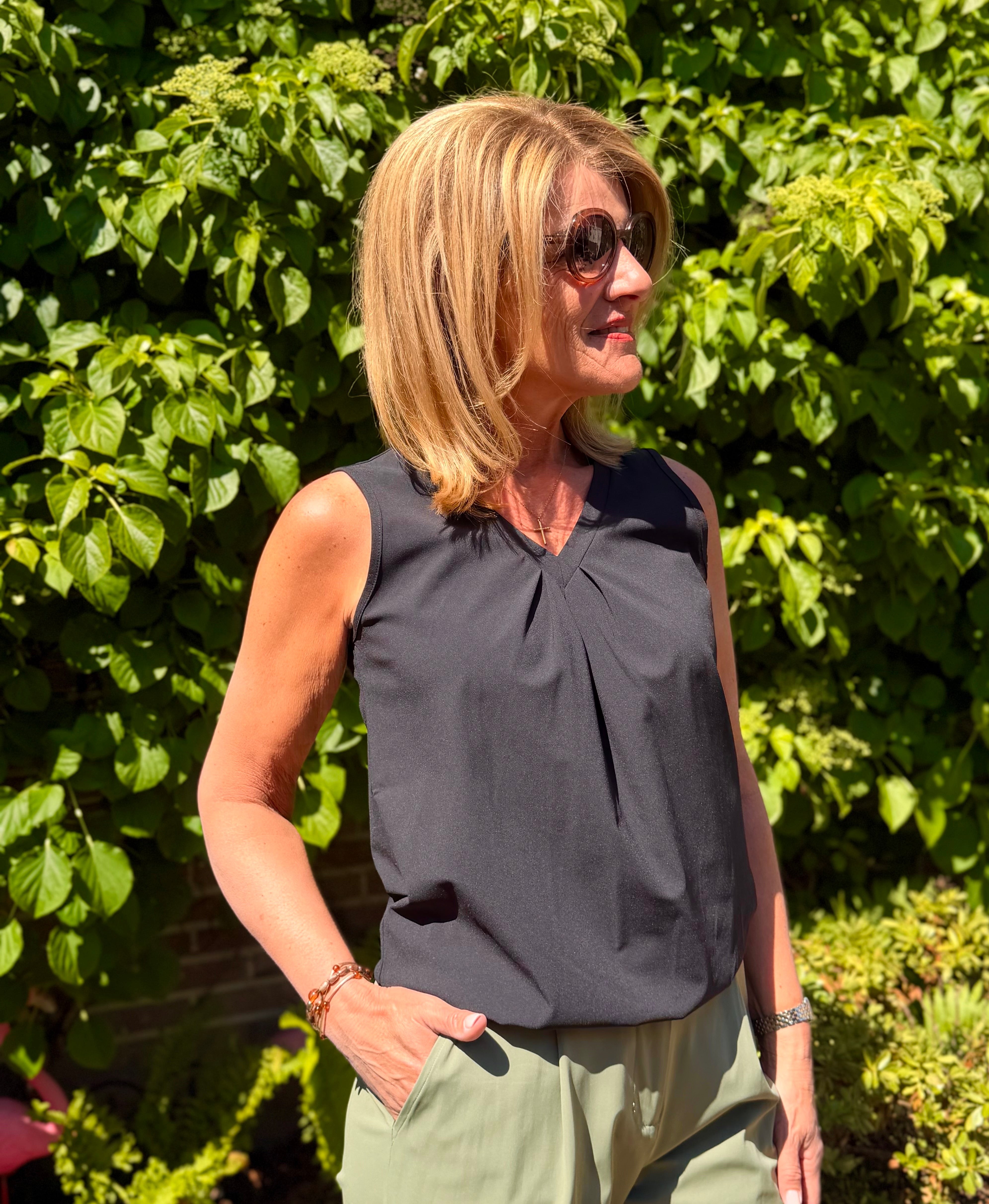 Mi Piace Travel Top Pleated 202814 zwart