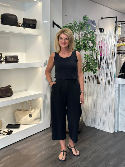 Mi Piace Travel Culotte Broek Pleated Waistband 202818 zwart