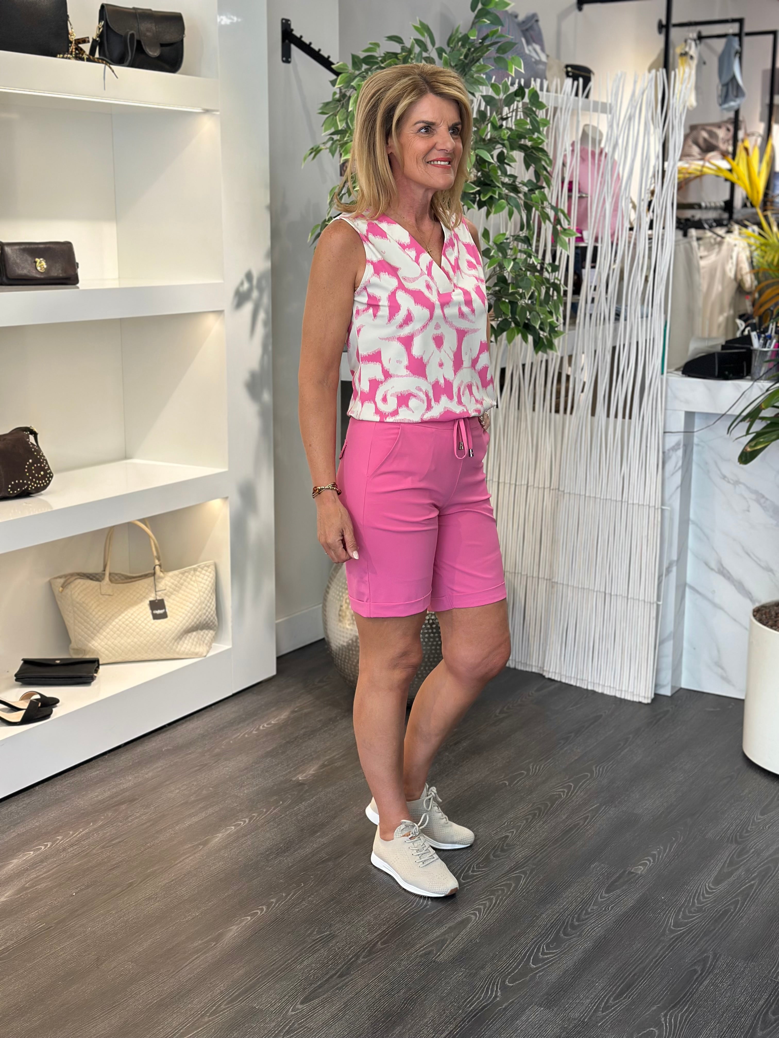 Mi Piace Travelstof iets wijdere Korte Broek 202423 rose