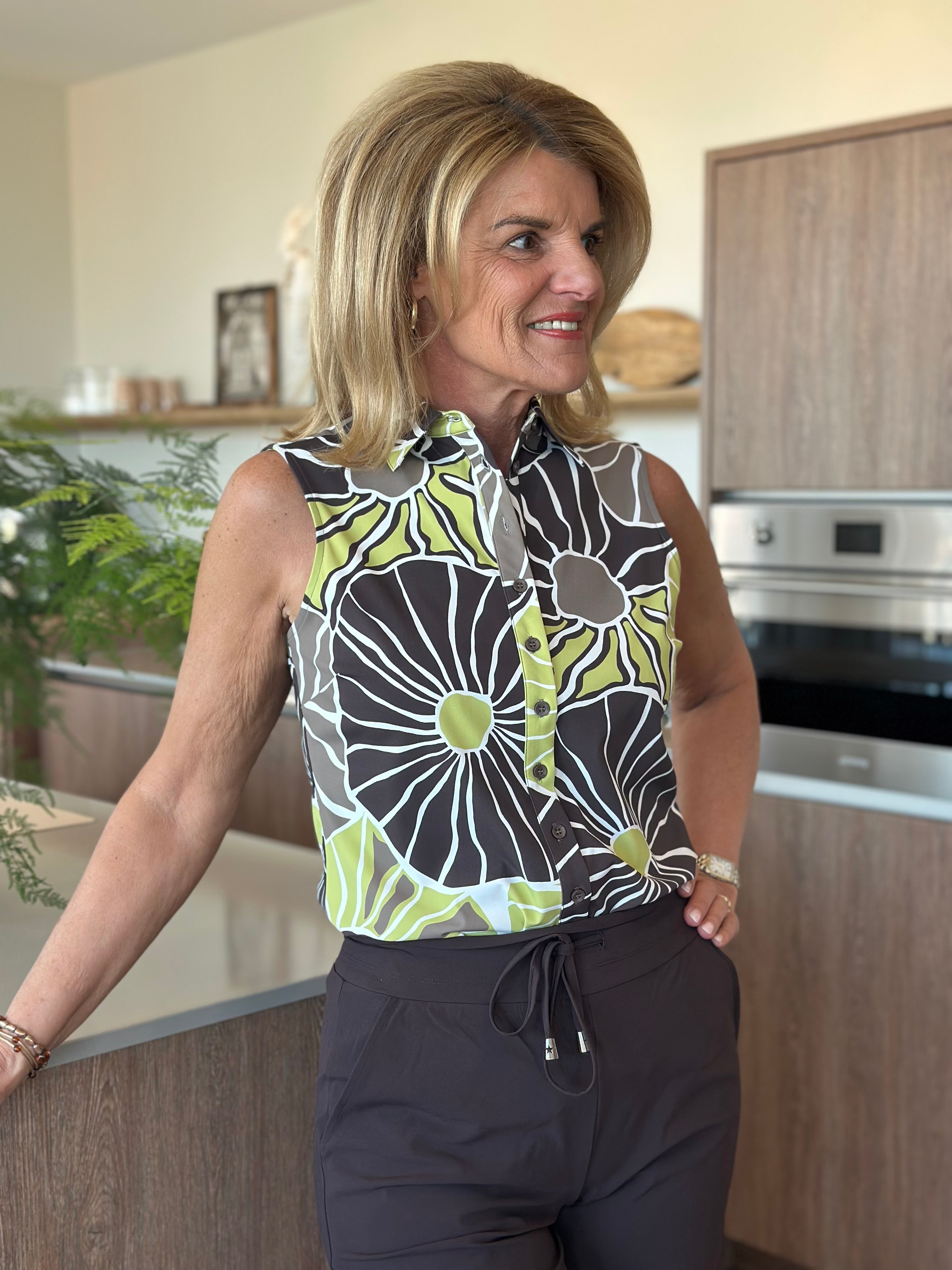 Mi Piace Travelstof Blouse Mouwloos 202299 desert anemone print sweet pea
