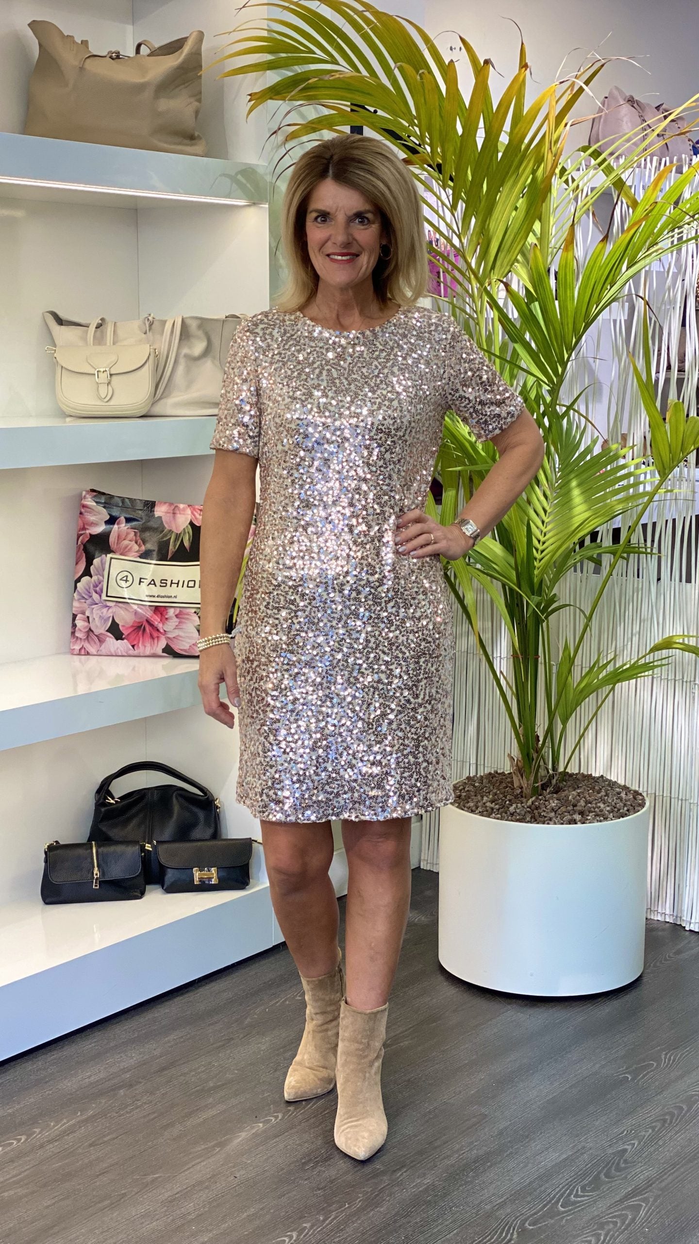 Gricceri Glitter Jurk goud