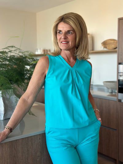 Mi Piace Travel Top Pleated 202814 virvidian green