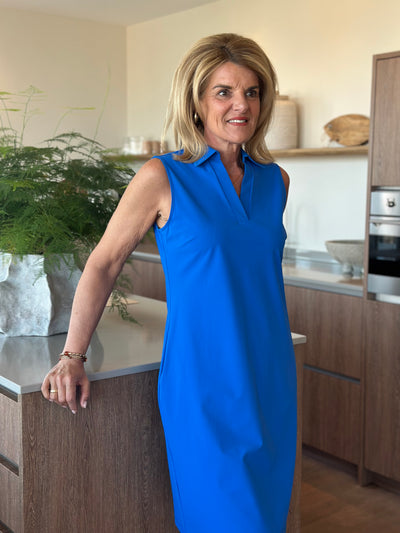 Mi Piace Travelstof Mouwloze Jurk 202443 nautic blue