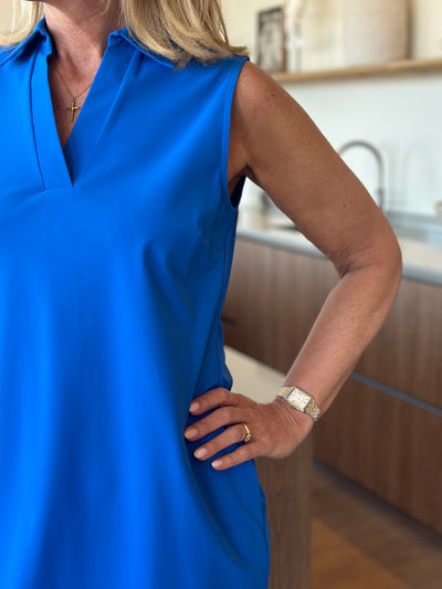 Mi Piace Travelstof Mouwloze Jurk 202443 nautic blue
