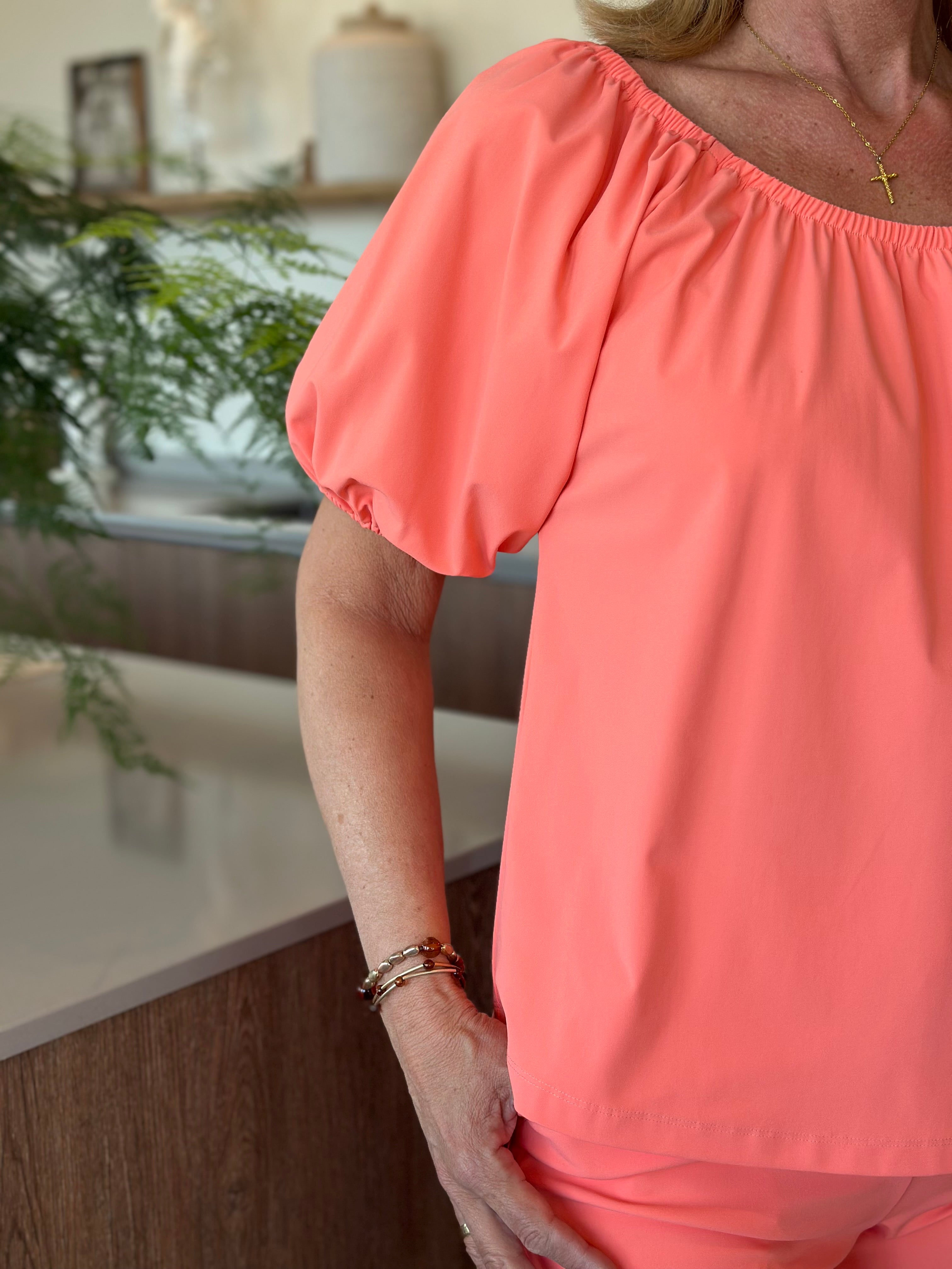 Mi Piace Travelstof Bardot Top 202454 coral