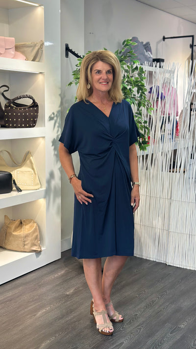 Freequent Floi Jurk Knot donkerblauw