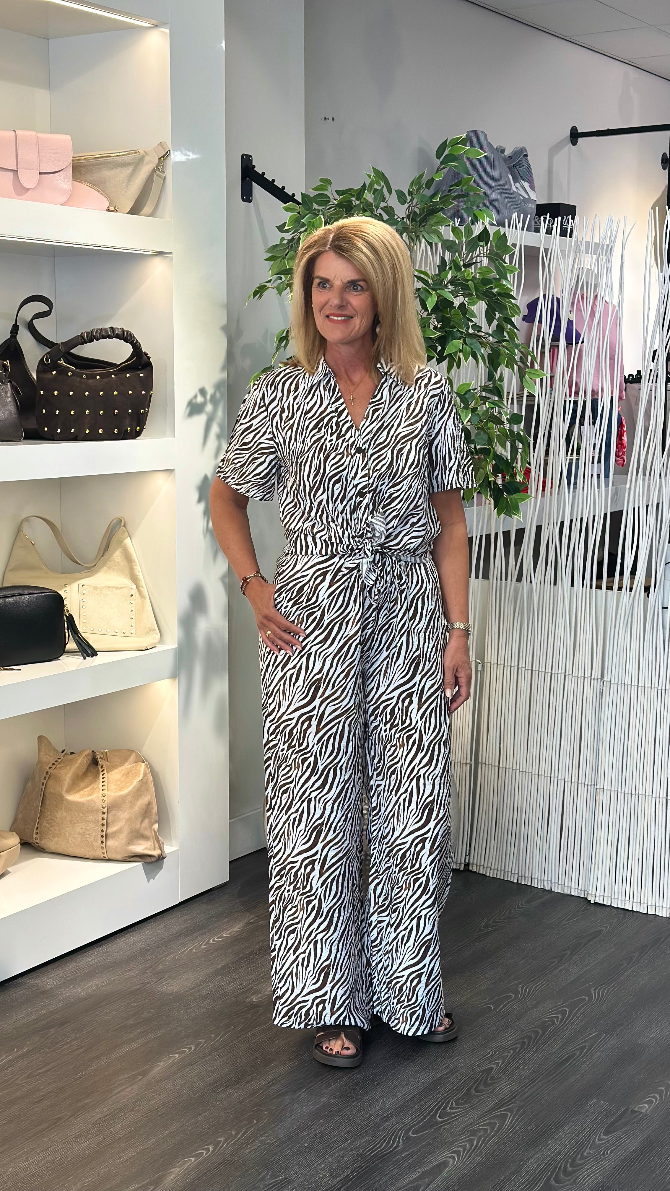 Freequent Mele Broek brilliant white w. coffee bean