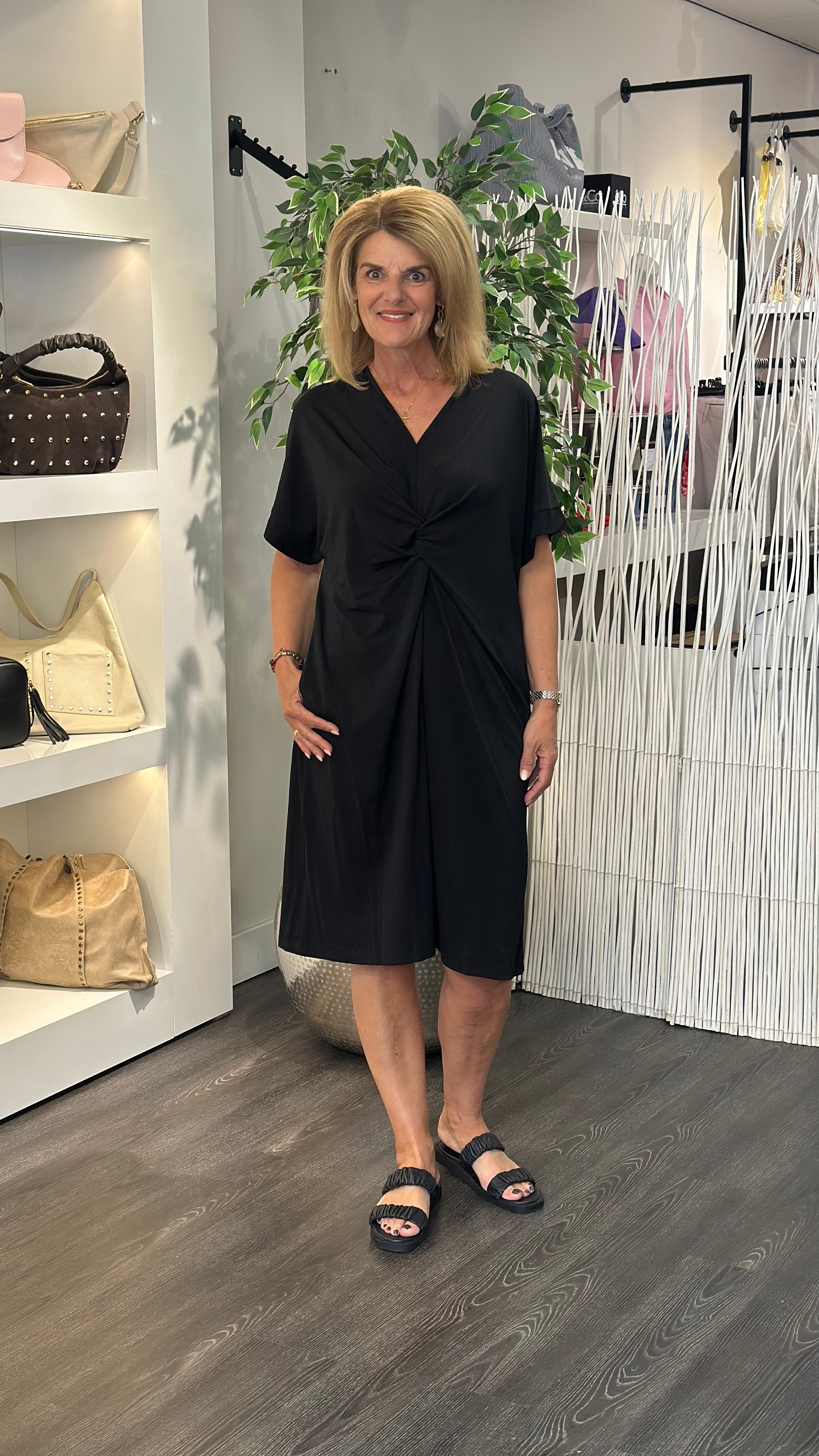 Freequent Floi Jurk Knot zwart