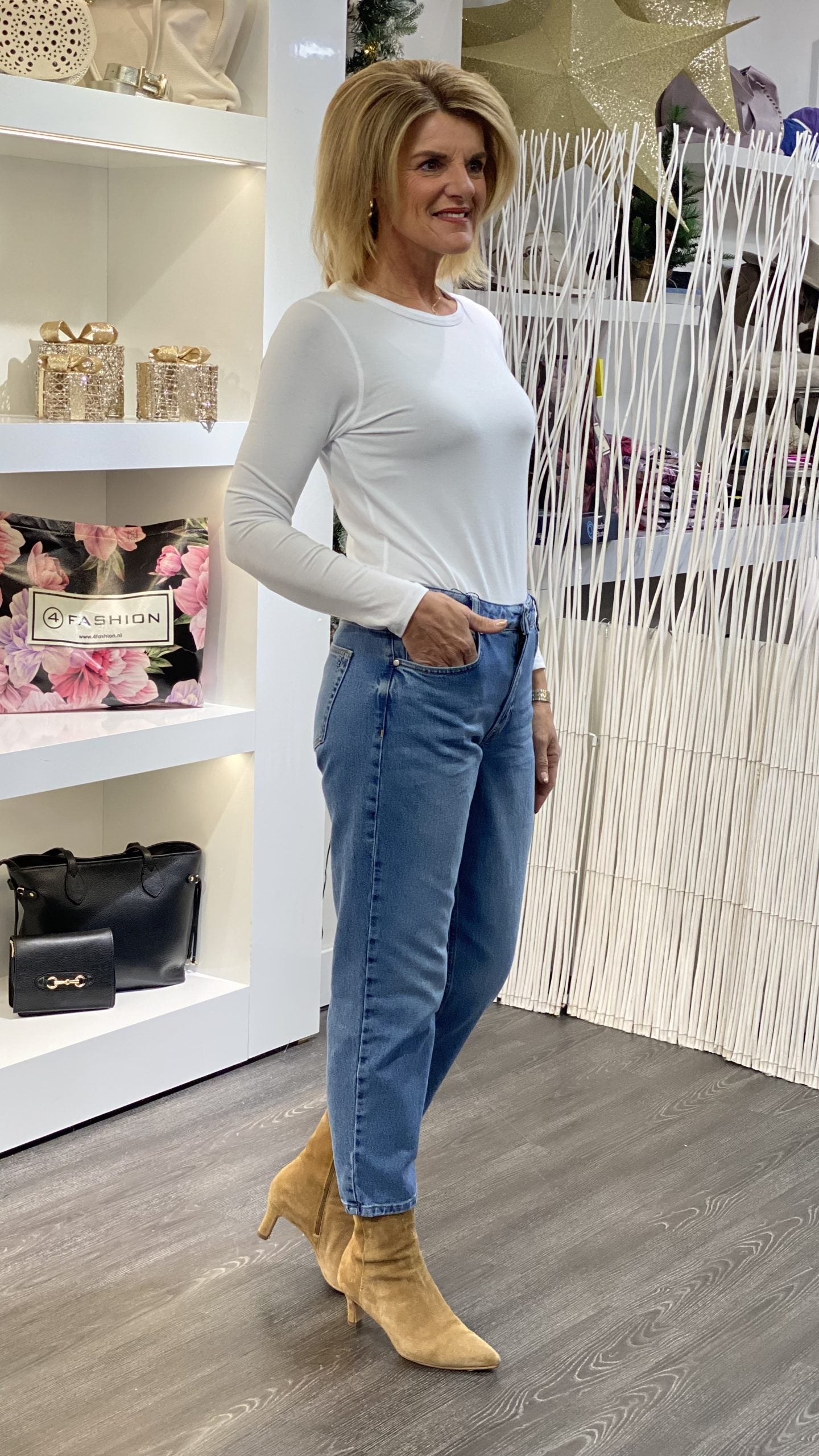 My Essential jeans Wardrobe Mommy 139 High Tapered Broek L28 medium blue retro wash