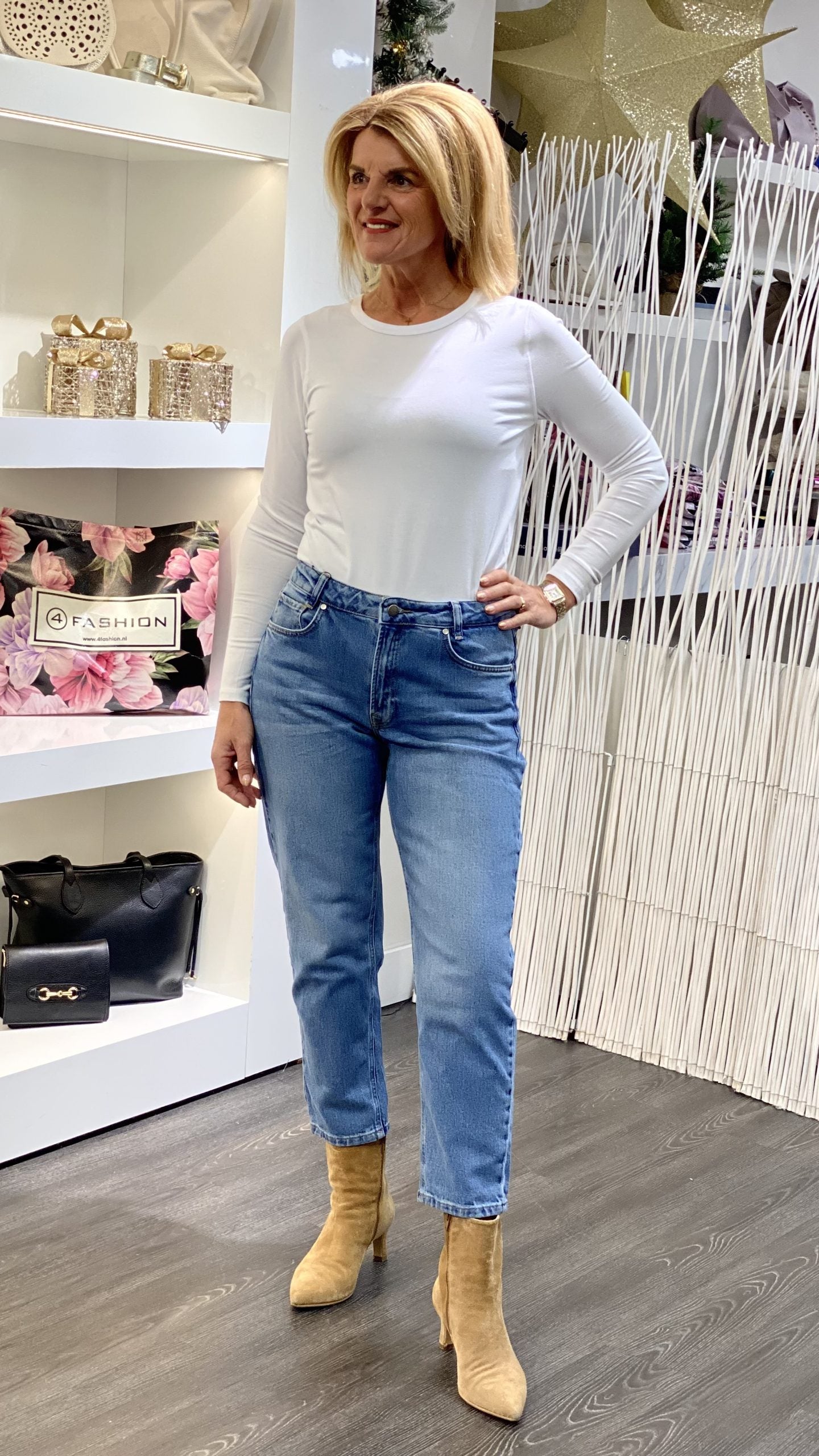 My Essential jeans Wardrobe Mommy 139 High Tapered Broek L28 medium blue retro wash