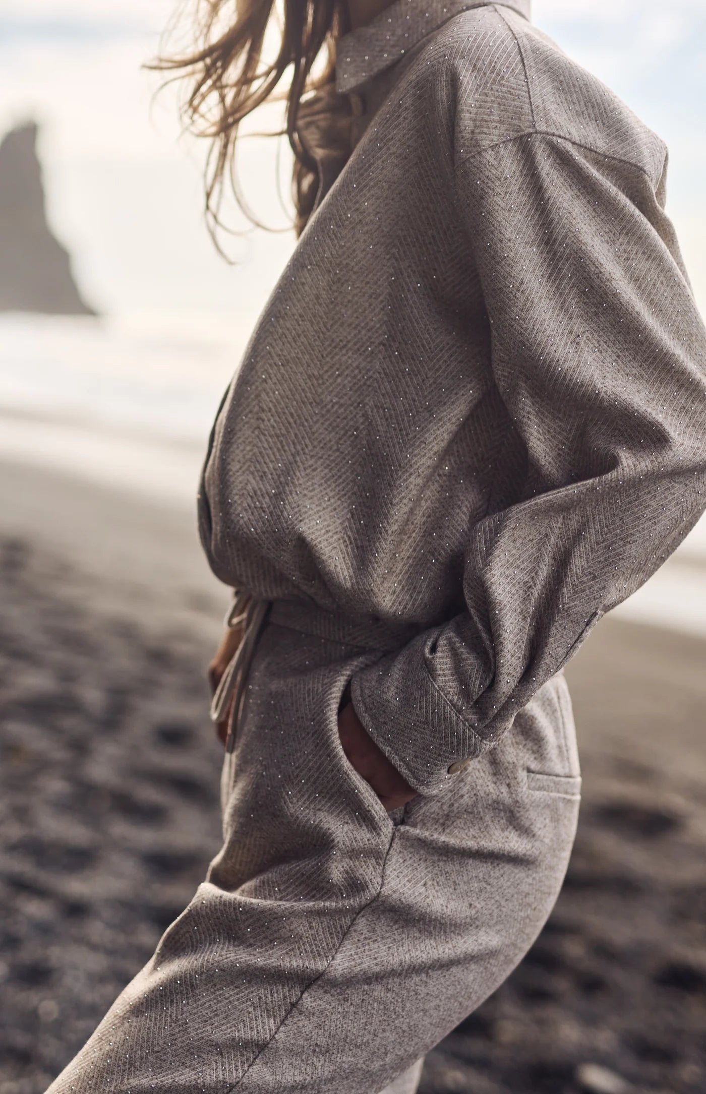 Nukus Lara Blouse Strass zand