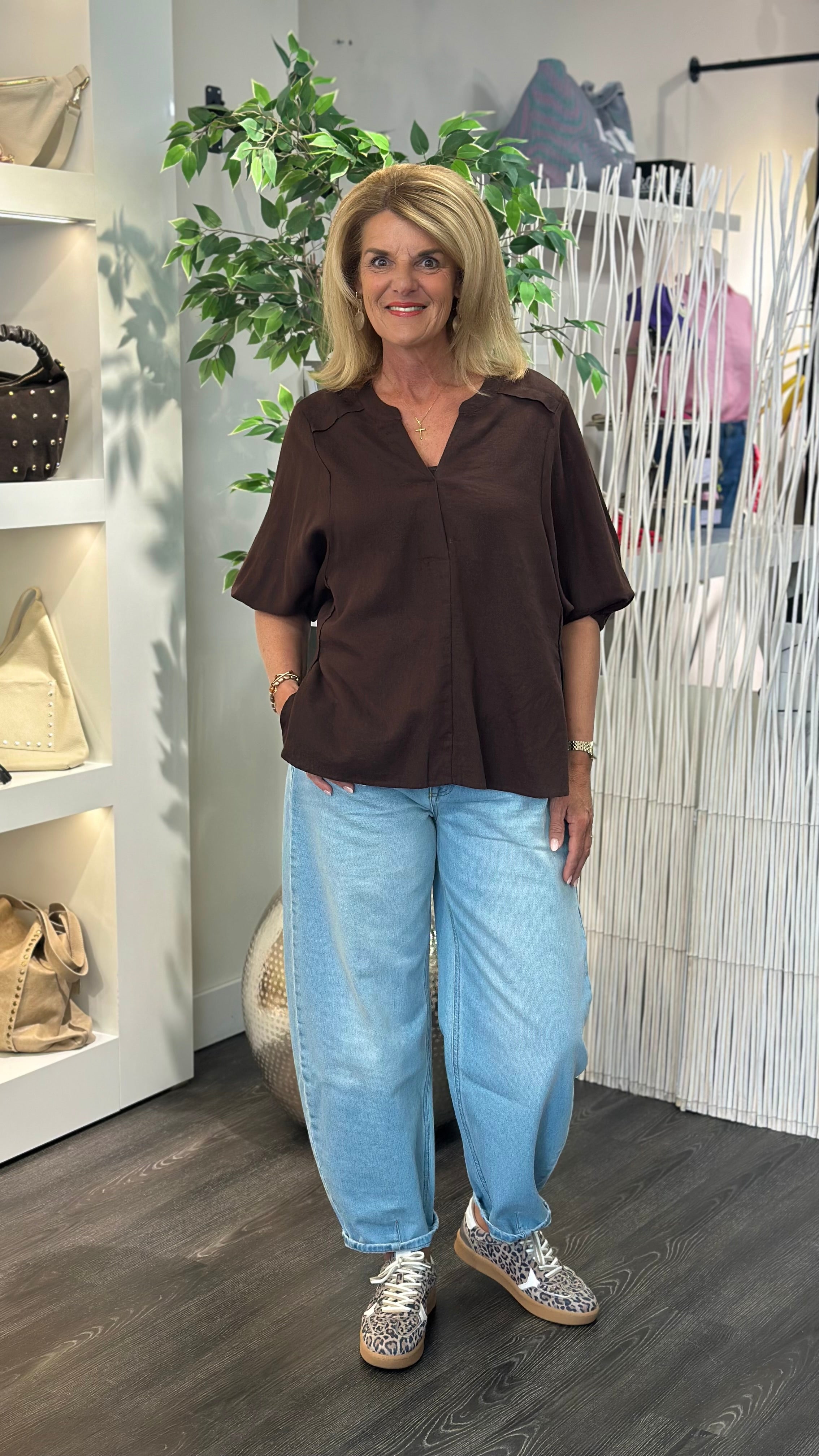 Freequent Lava Blouse coffee bean