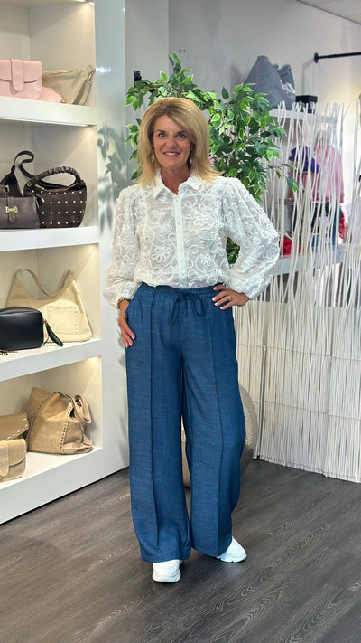 ICNK Amsterdam Noomie Twill Broek dark denim