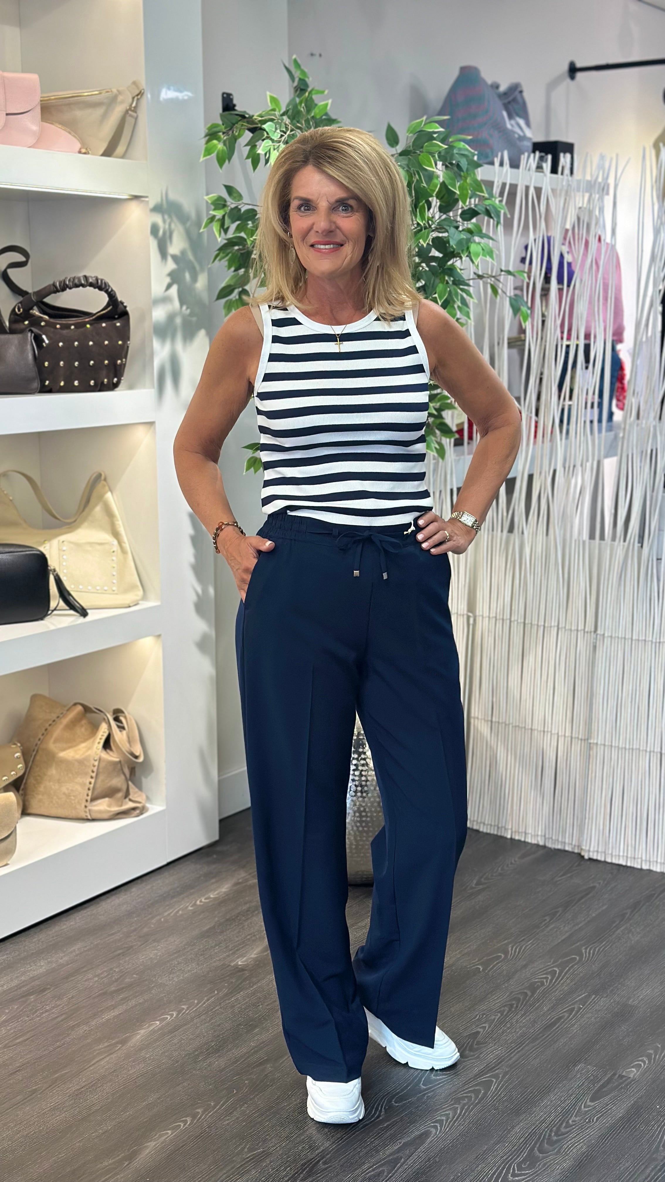 Red Button Claudette Palazzo Broek L33 dark blue