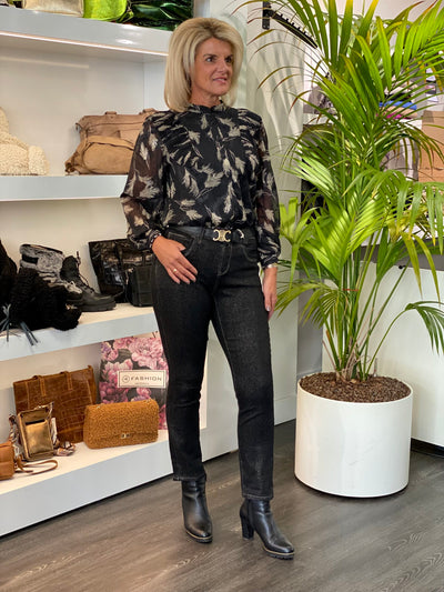 Red Button Laila Sparckle Regular Rise zwart/goud