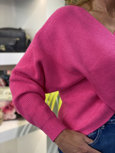 Azzurro Overslag Trui 89372 fuchsia