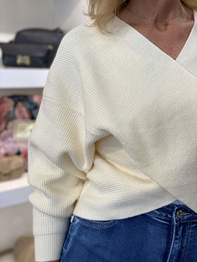 Azzurro Overslag Trui 89372 creme