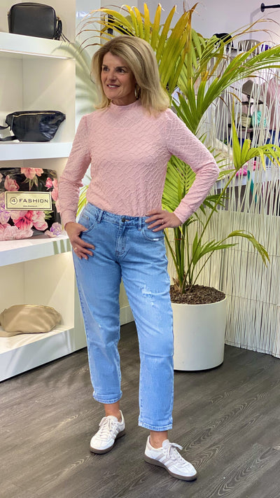 Azzurro Crinkle Top 9246 lichtroze