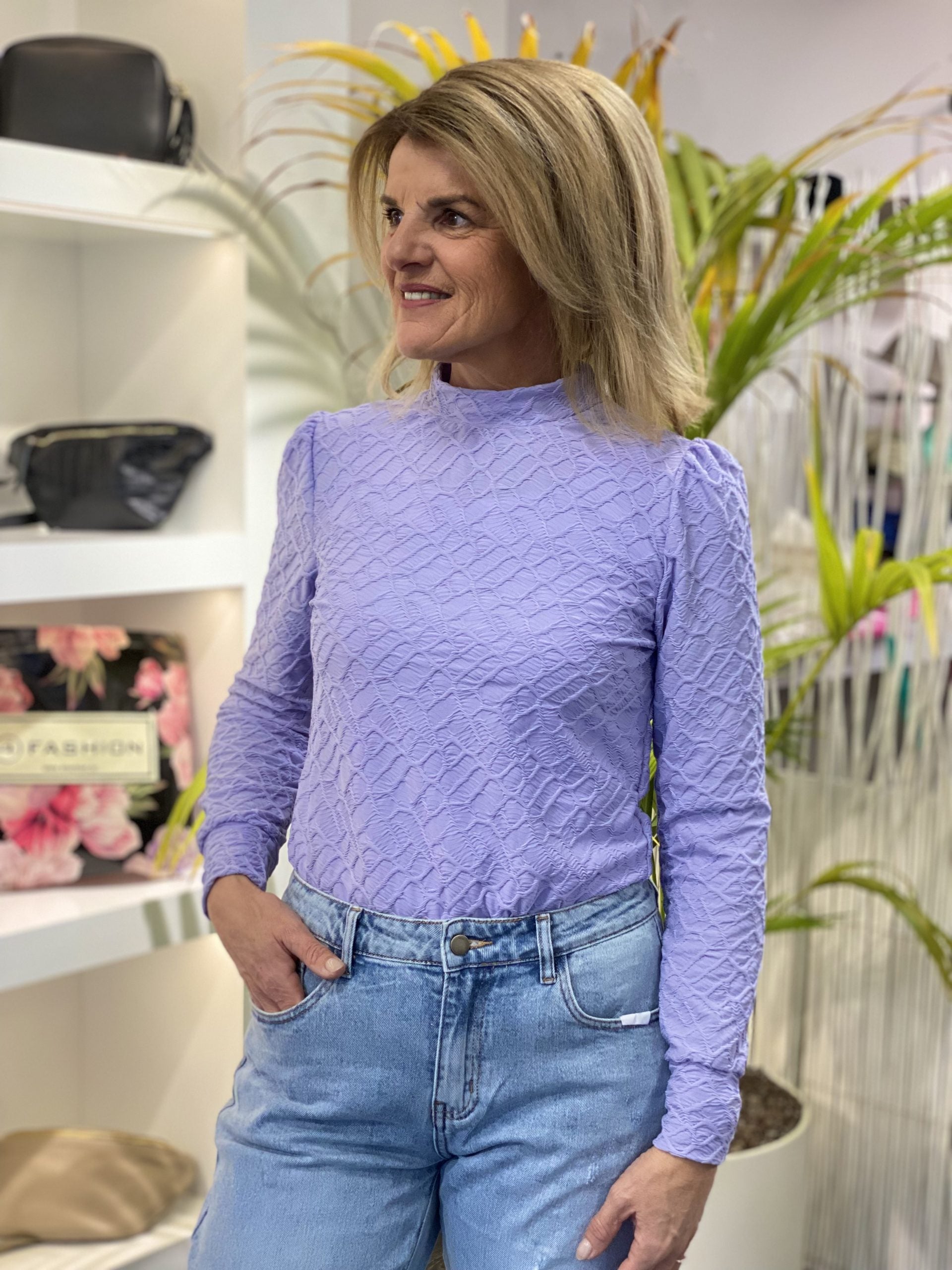 Azzurro Crinkle Top 9246 lila