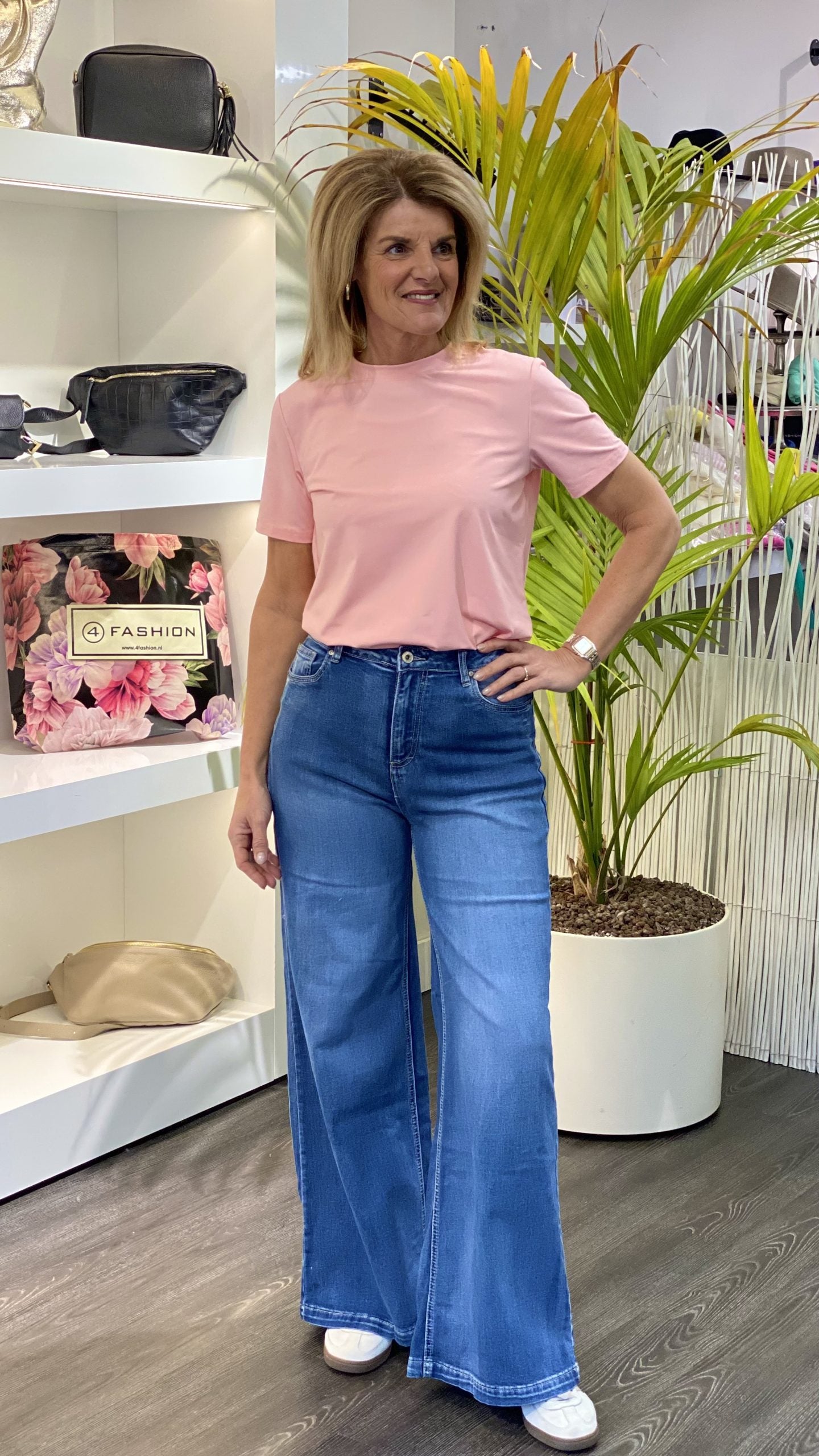 Azzurro Travelstof Top Jada 9214 lichtroze