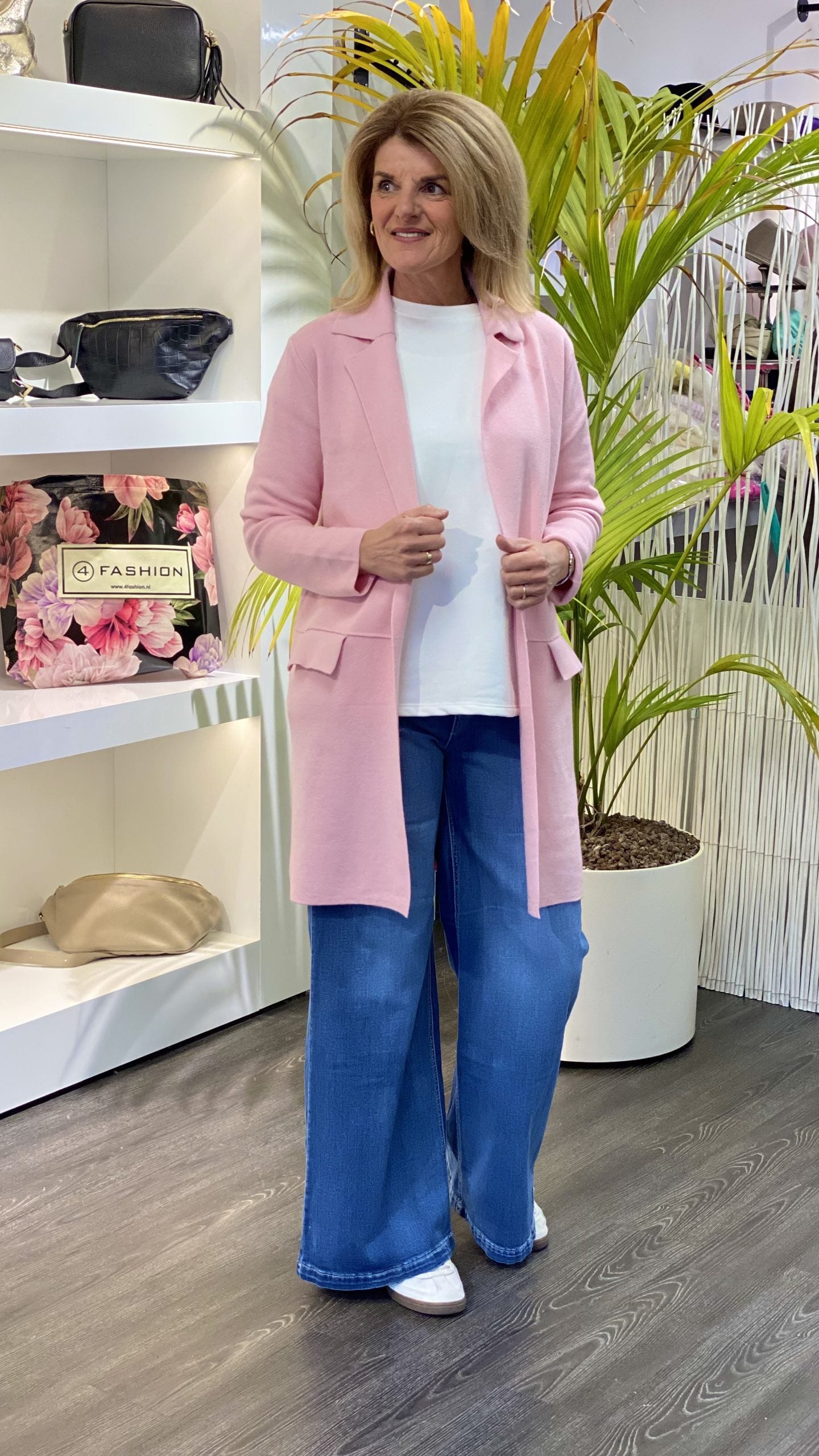 Vest milenium half Lang Vest lichtroze fashion