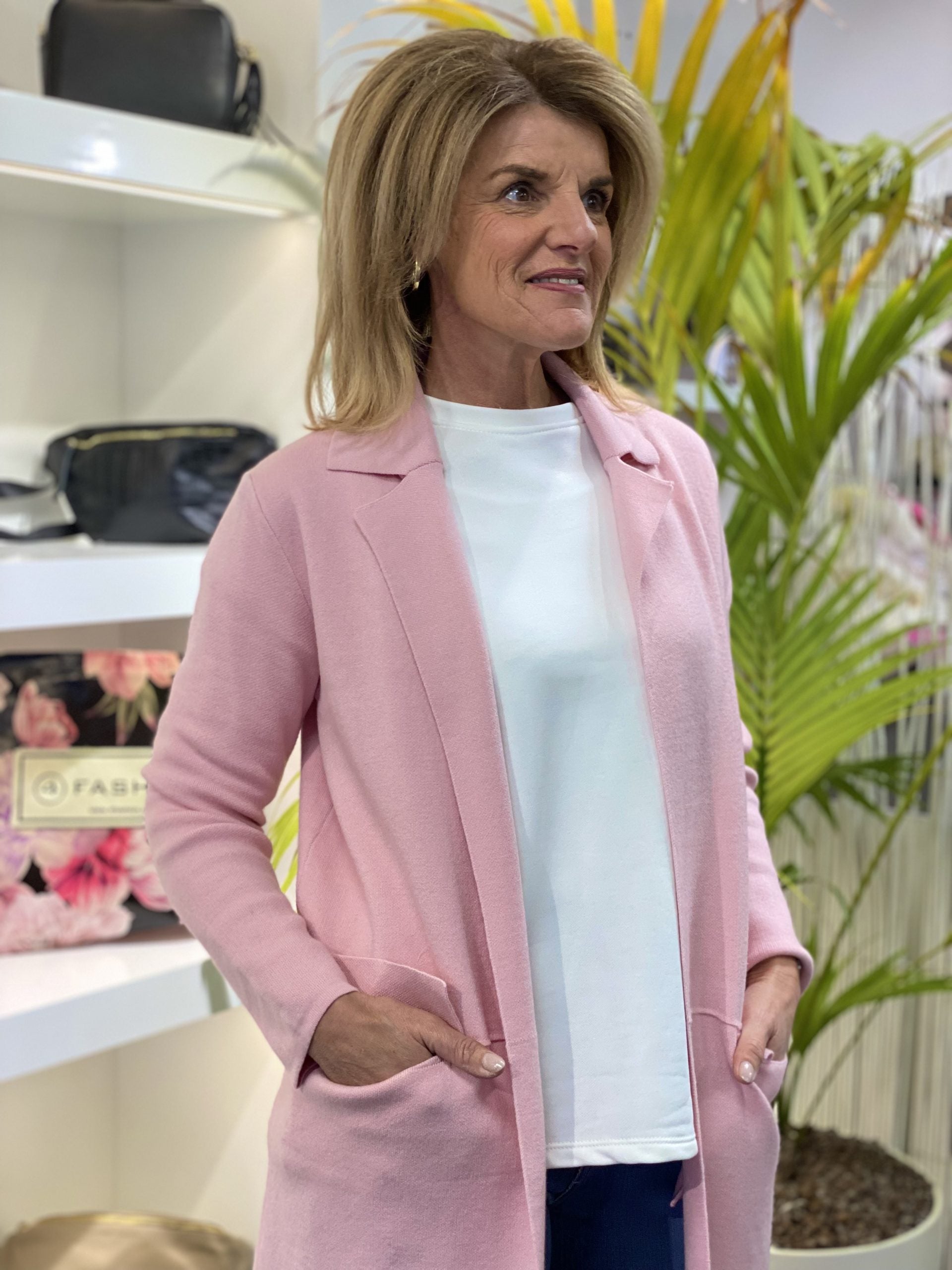 Vest milenium half Lang Vest lichtroze fashion